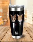 Vaso personalizado para 2 mascotas 'The Catfathers'