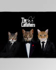 Manta personalizada para 3 mascotas 'The Catfathers' 