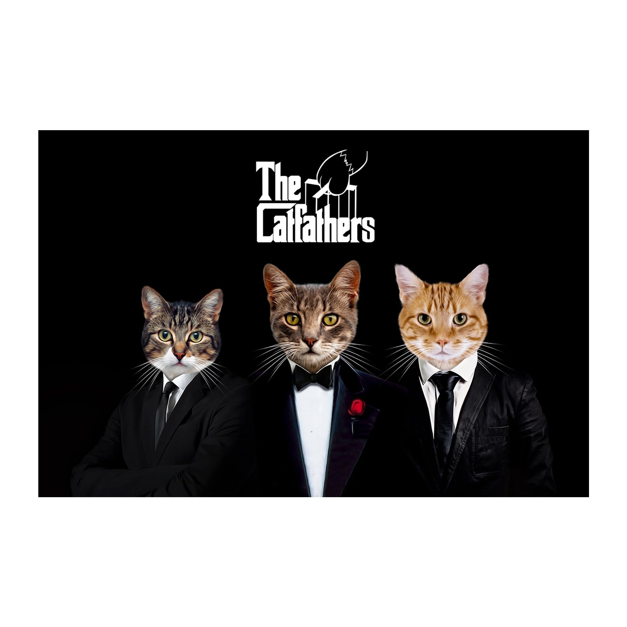 'The Catfathers' 3 Pet Digital Portrait