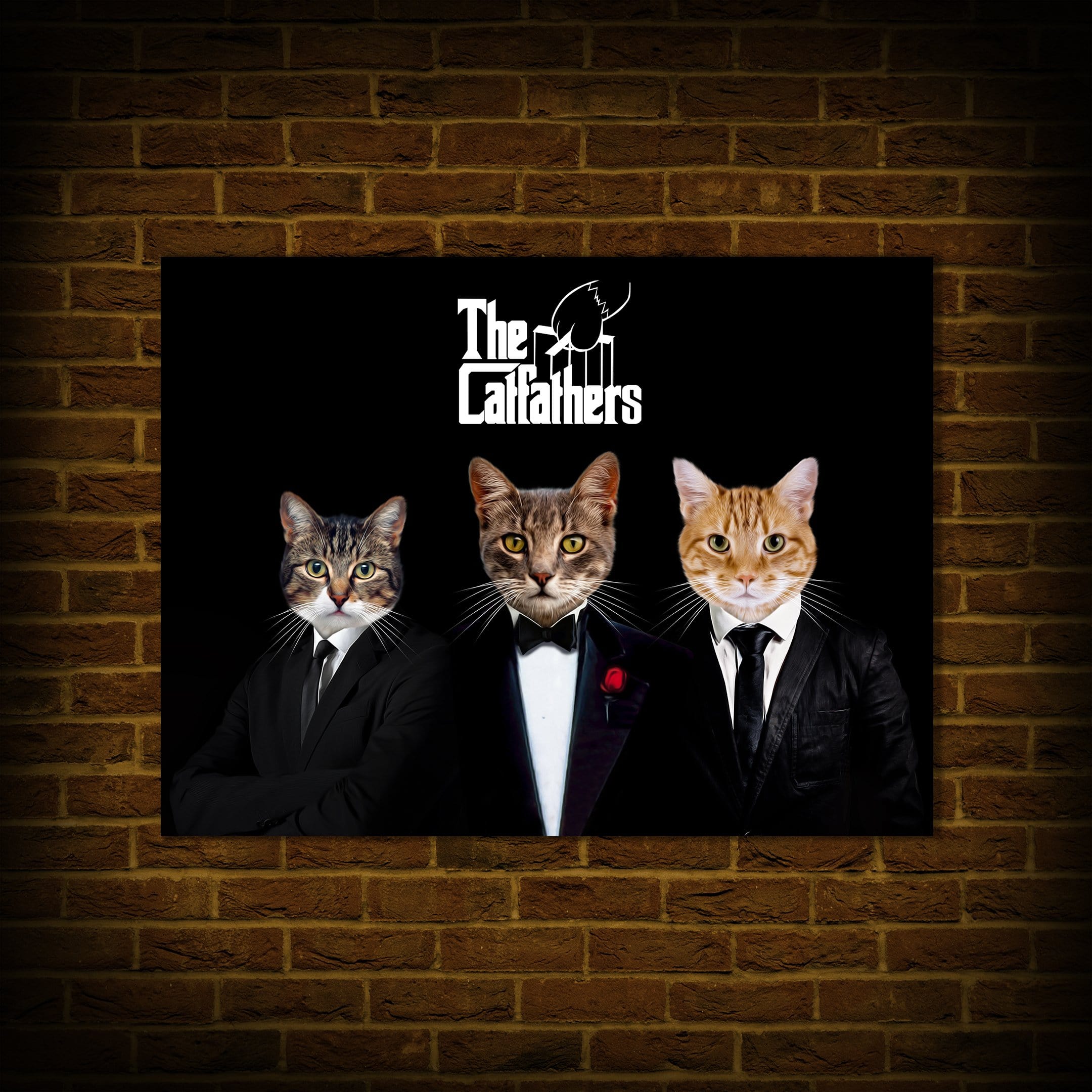 'The Catfathers' Personalized 3 Pet Poster