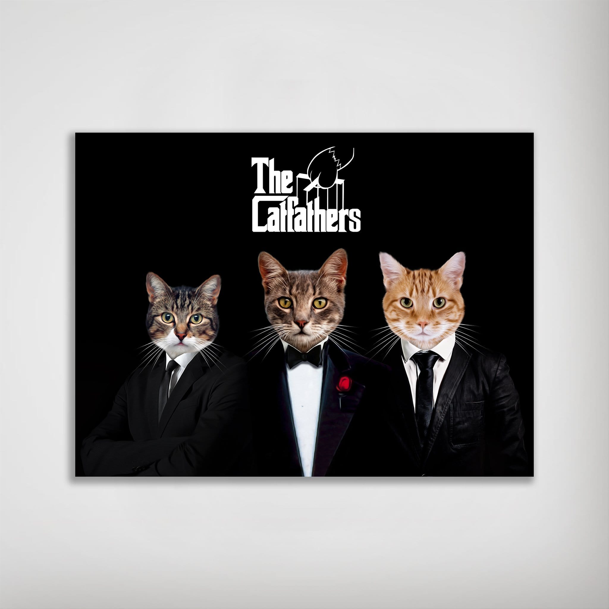 &#39;The Catfathers&#39; Personalized 3 Pet Poster