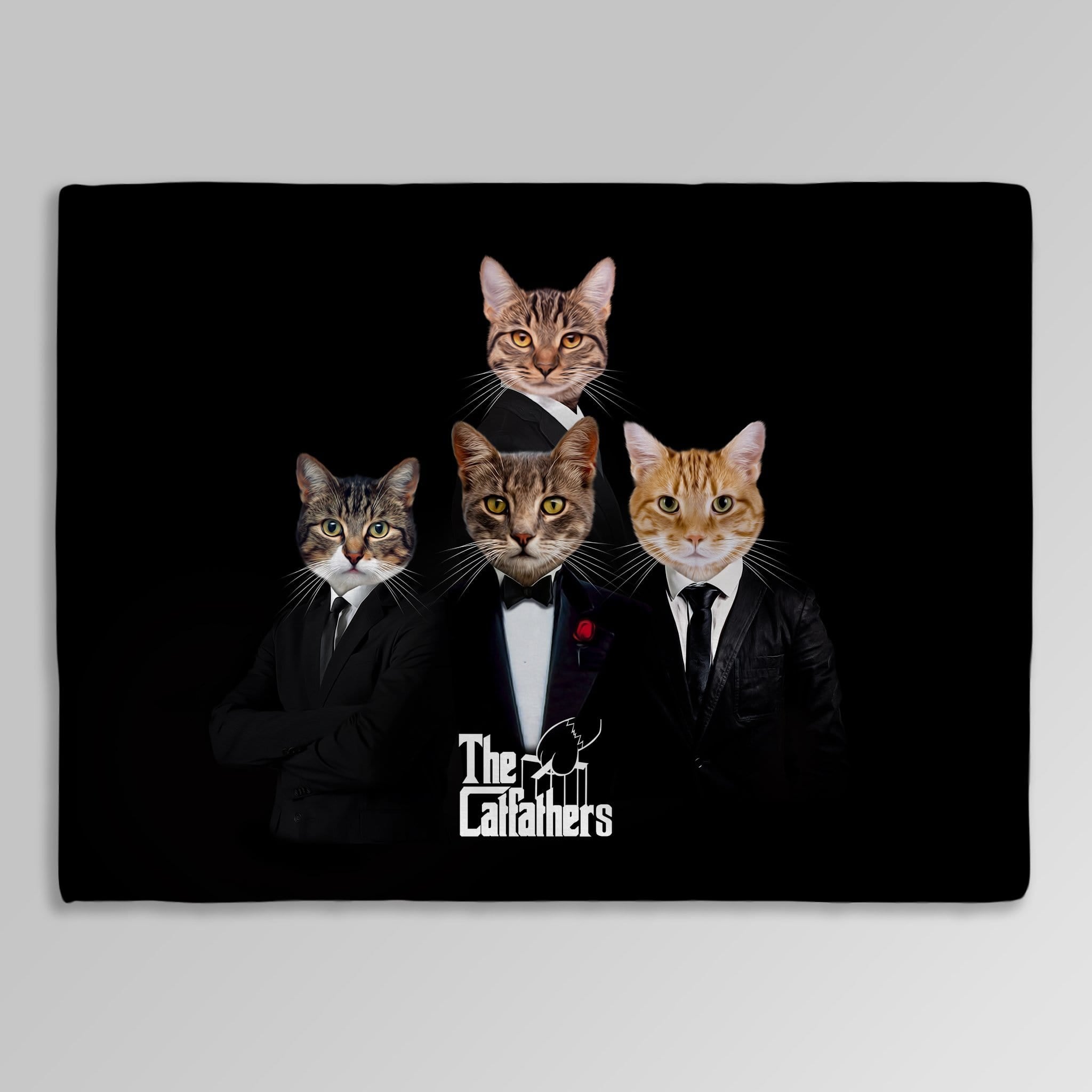 &#39;The Catfathers&#39; Personalized 4 Pet Blanket