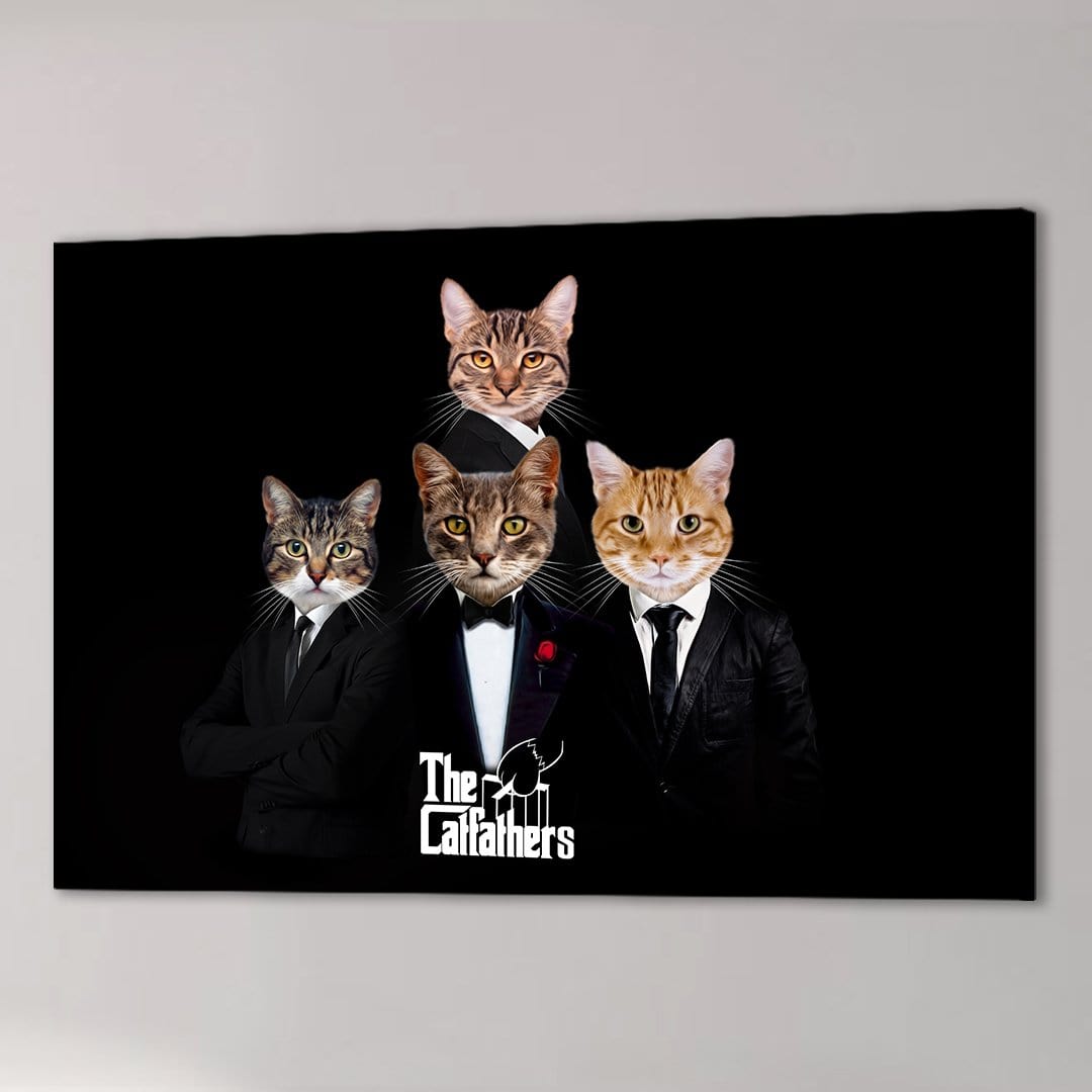 Lienzo personalizado para 4 mascotas &#39;Los Catfathers&#39;