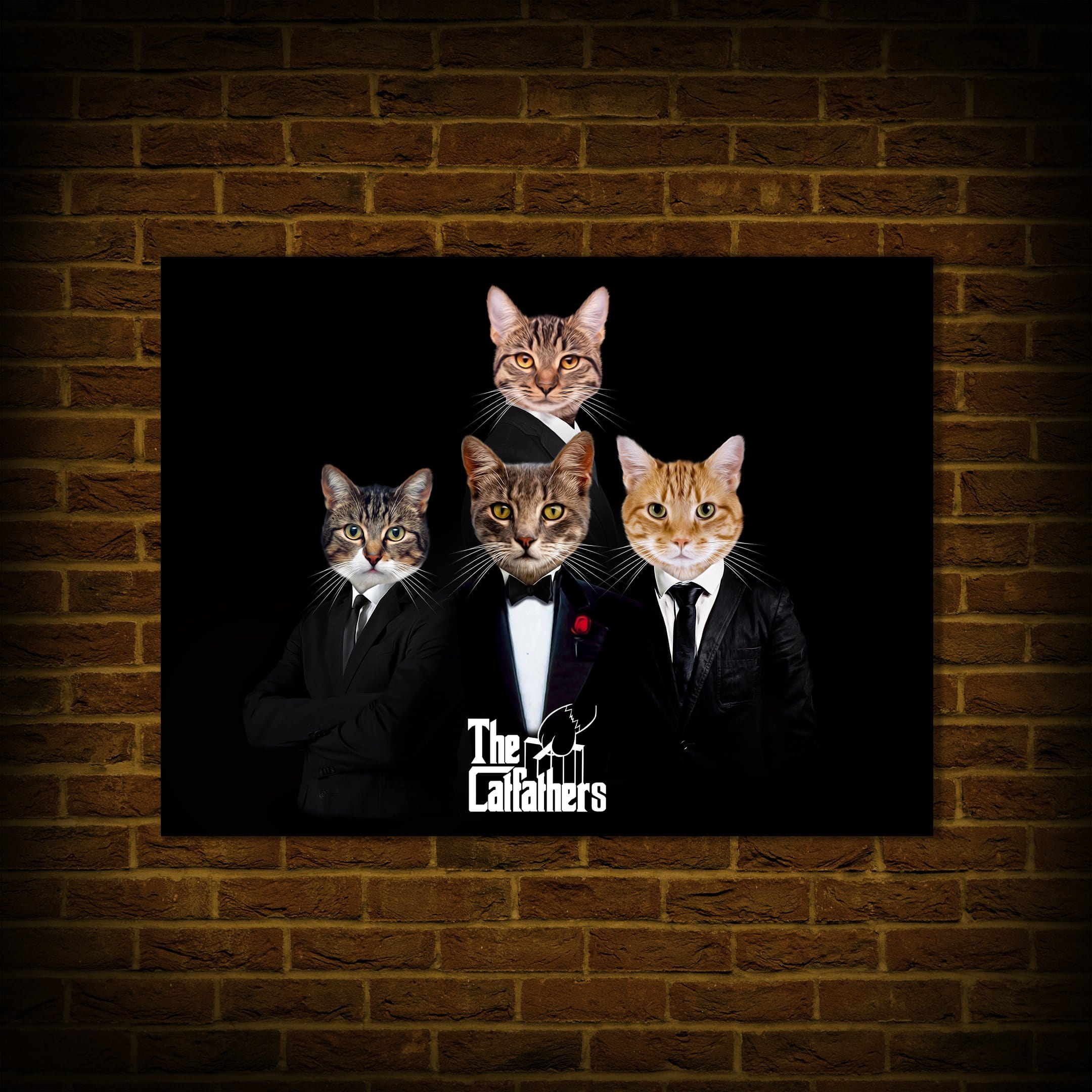 &#39;The Catfathers&#39; Personalized 4 Pet Poster
