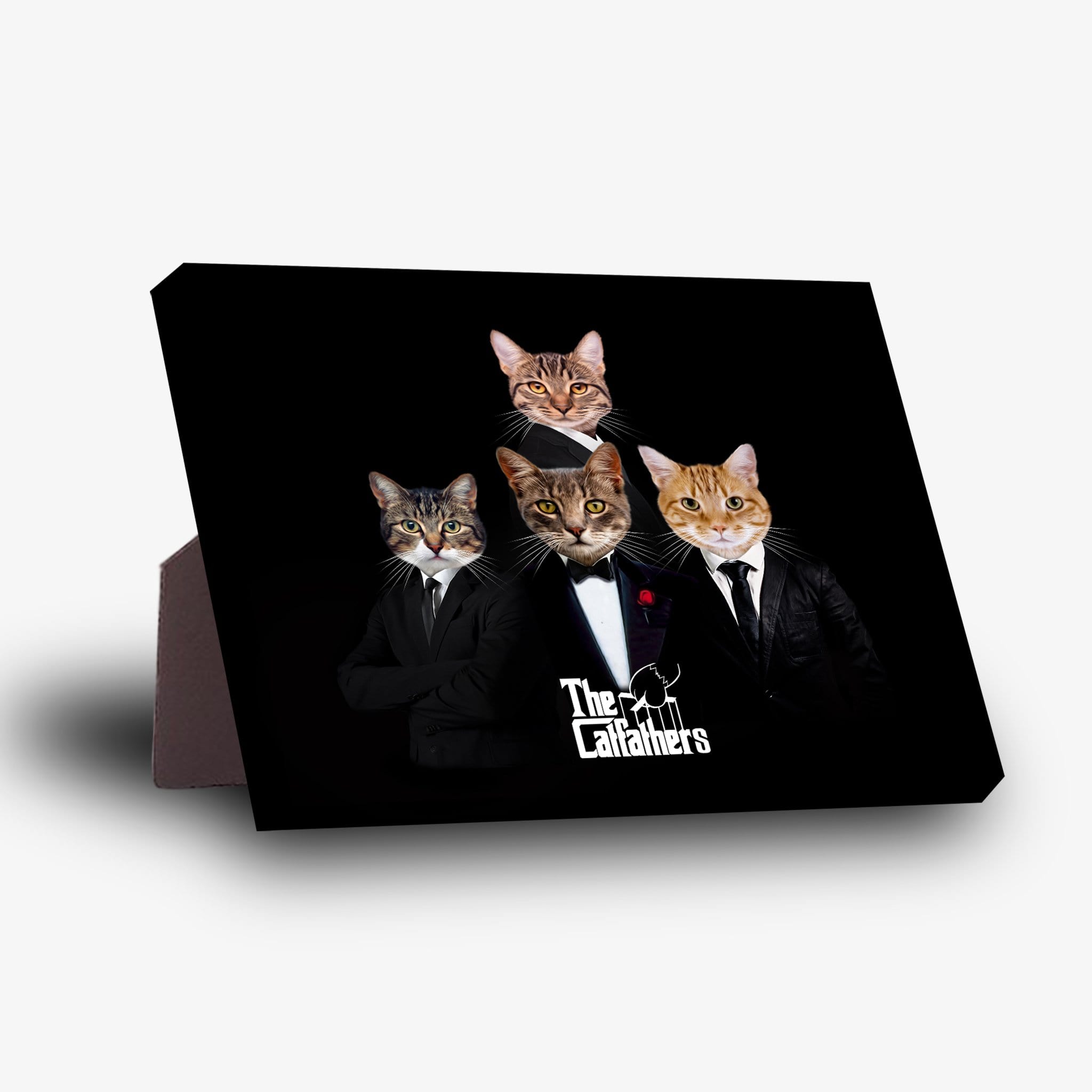 'The Catfathers' Personalized 4 Pet Standing Canvas