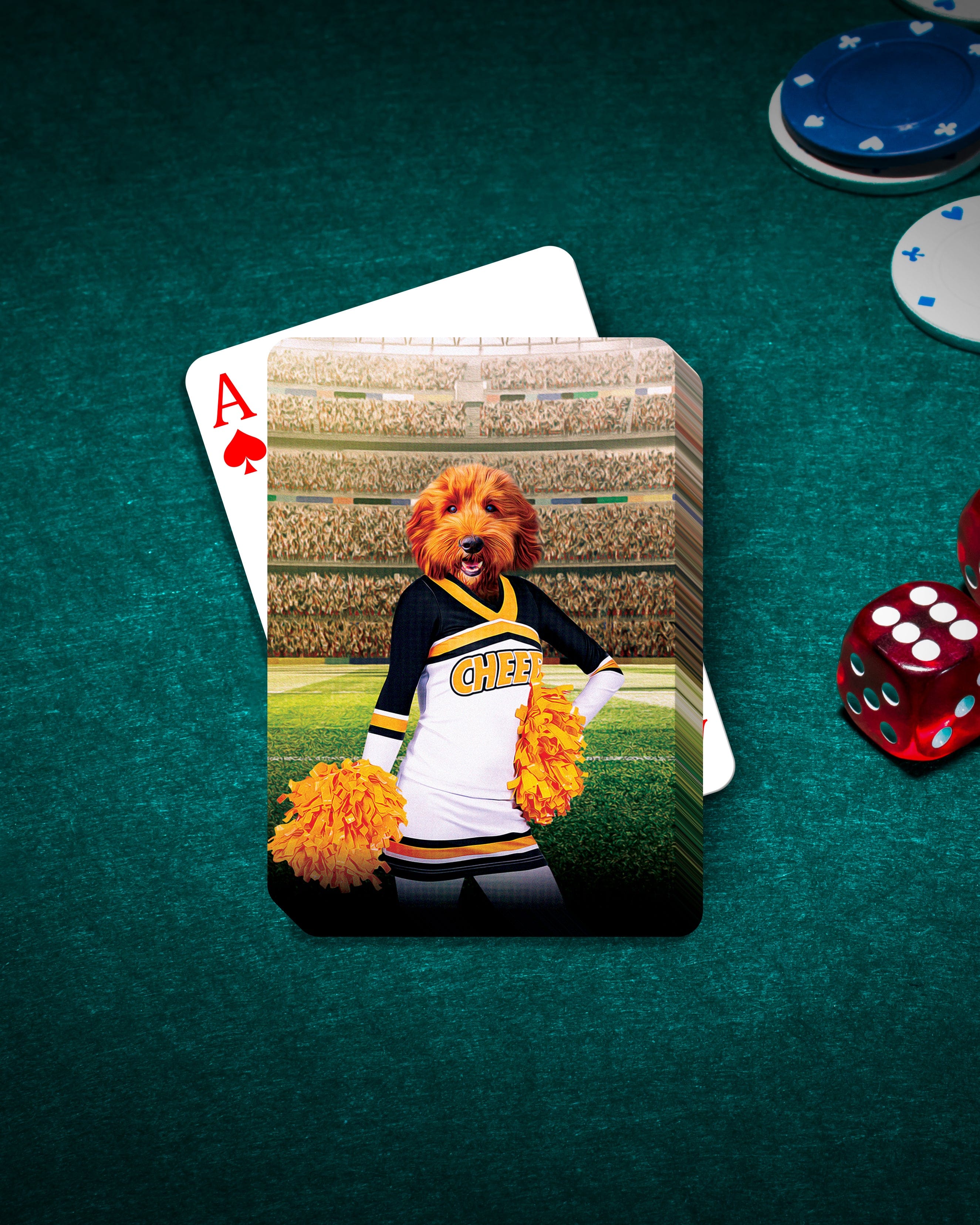 &#39;The Cheerleader&#39; Personalized Pet Playing Cards