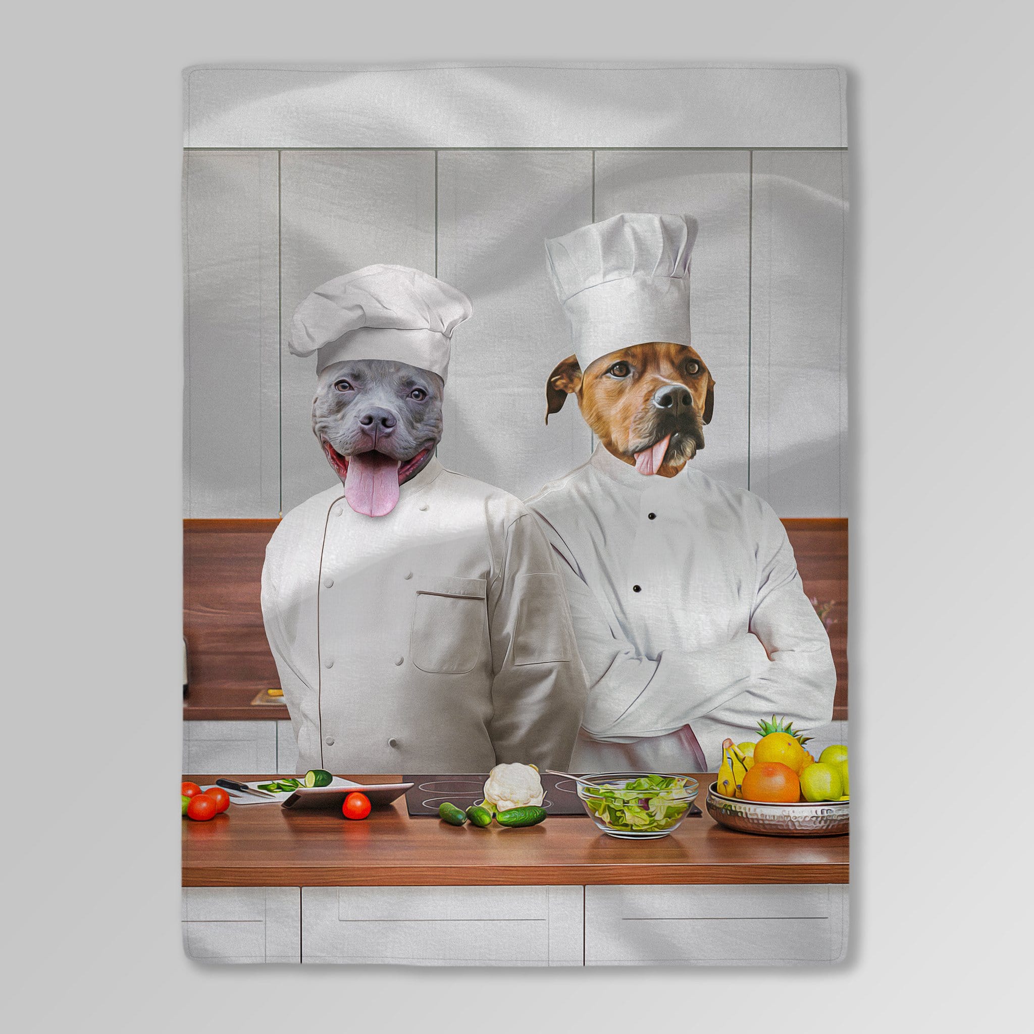 Manta personalizada para 2 mascotas &#39;The Chefs&#39; 