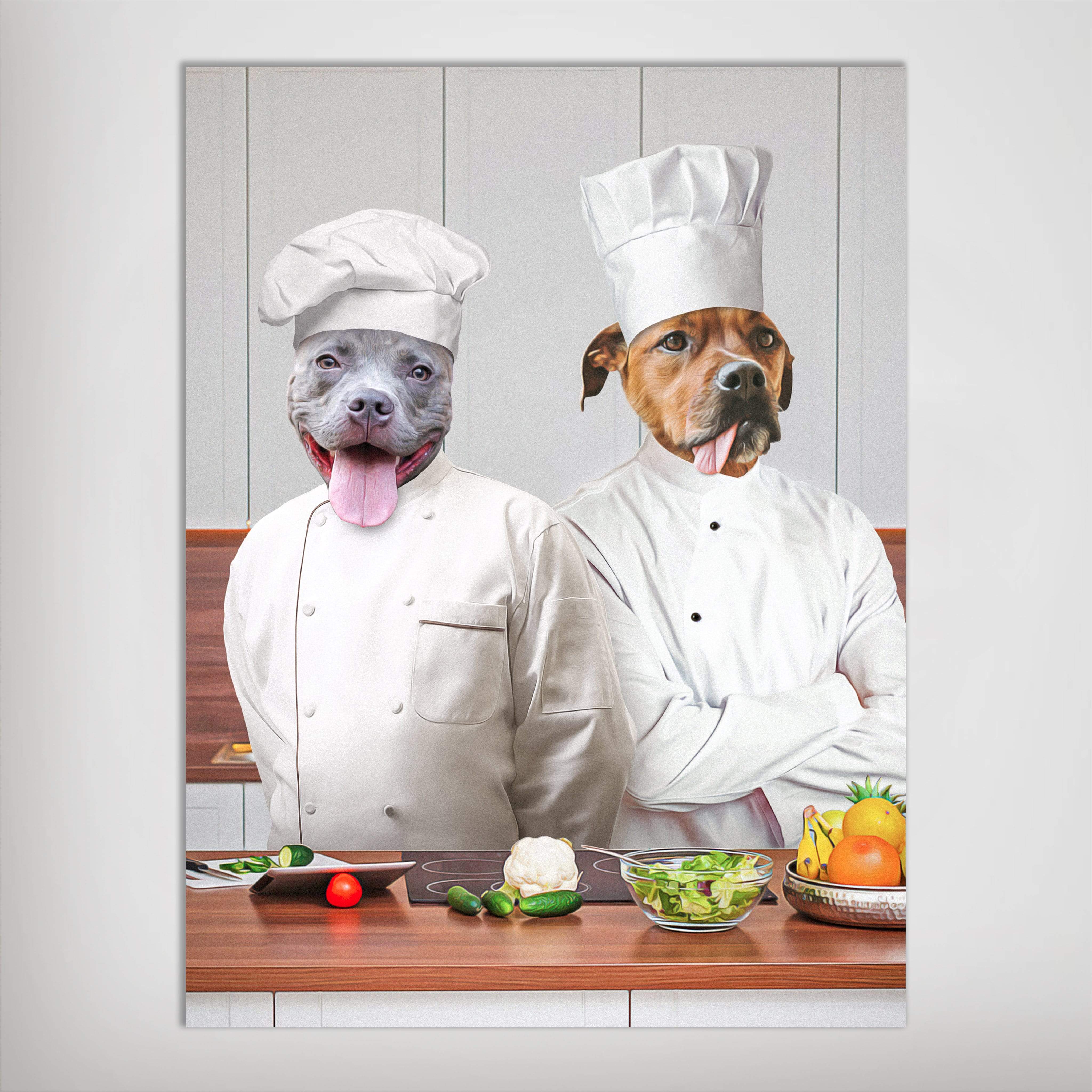 Póster personalizado con 2 mascotas &#39;The Chefs&#39;