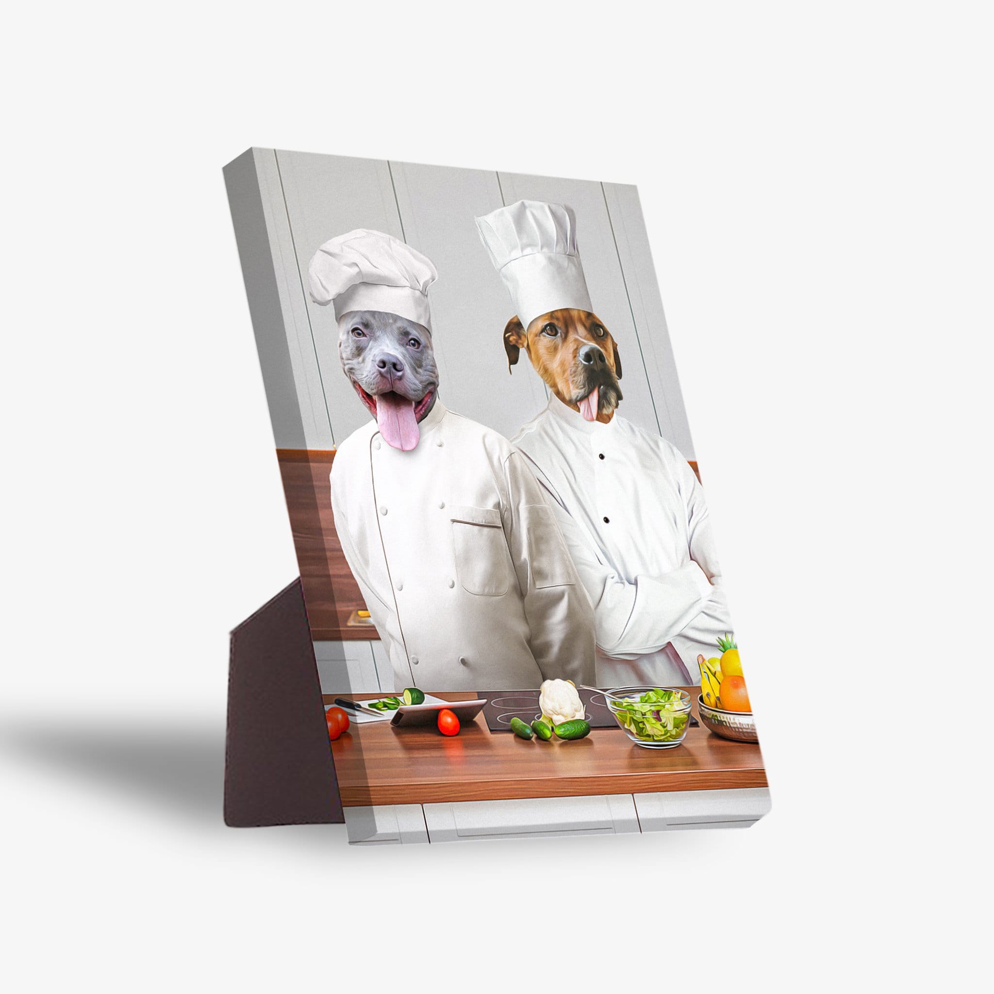 &#39;The Chefs&#39; Personalized 2 Pet Standing Canvas