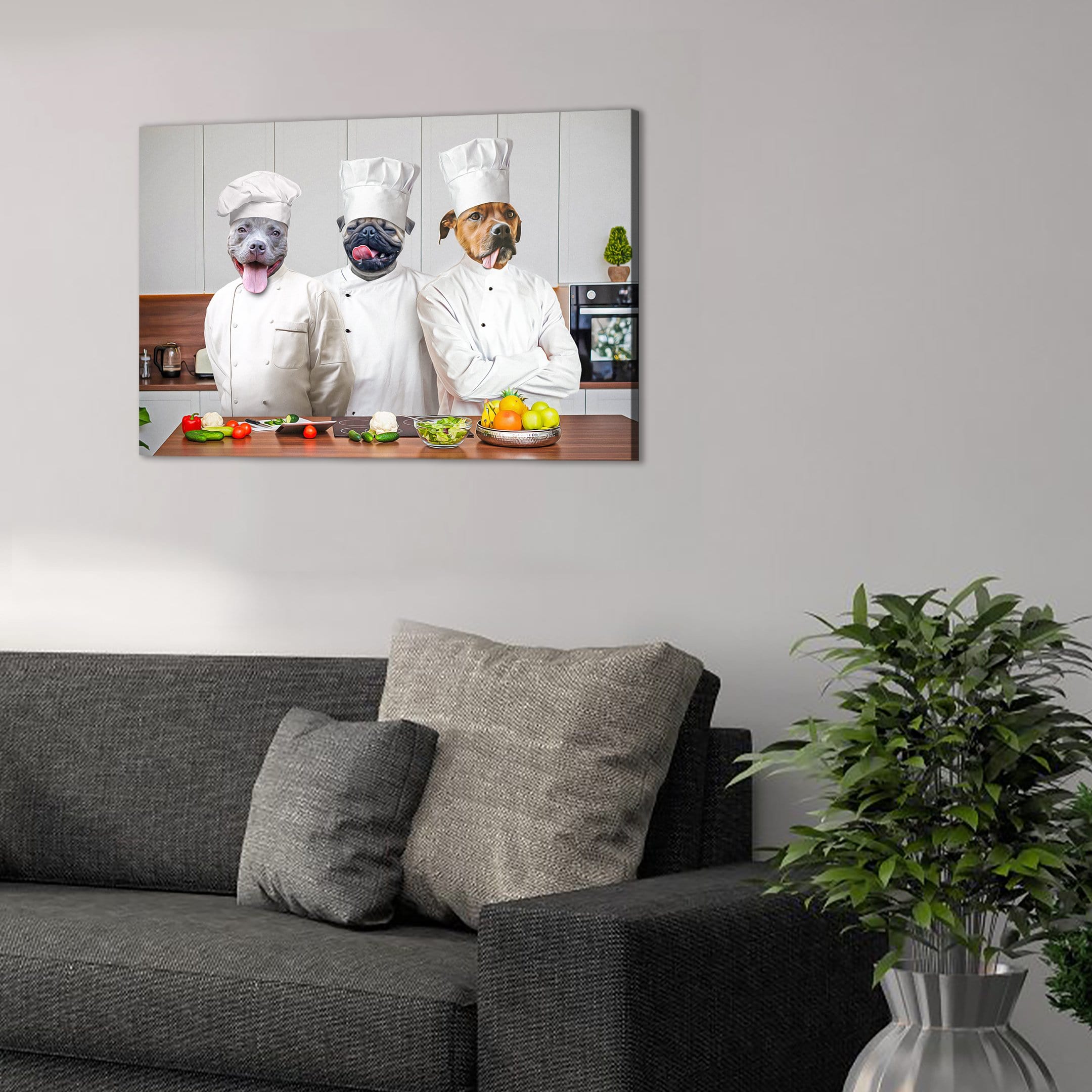 &#39;The Chefs&#39; Personalized 3 Pet Canvas