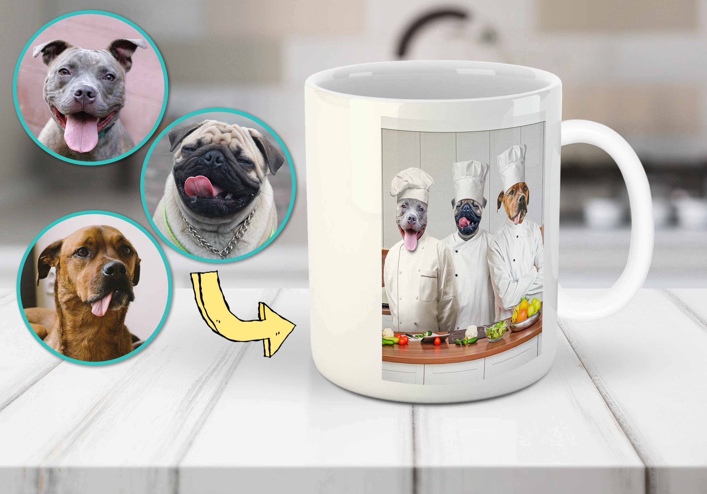 &#39;The Chefs&#39; Personalized 3 Pet Mug