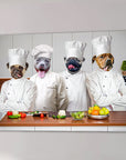 Lienzo personalizado para 4 mascotas 'The Chefs'