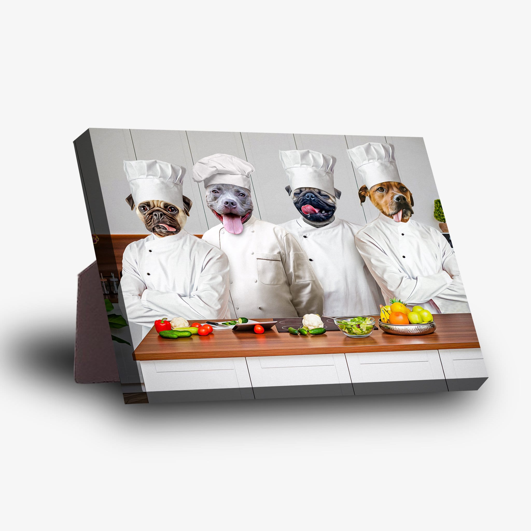 &#39;The Chefs&#39; Personalized 4 Pet Standing Canvas