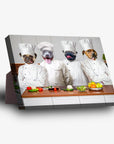 Lienzo de pie personalizado para 4 mascotas 'The Chefs'