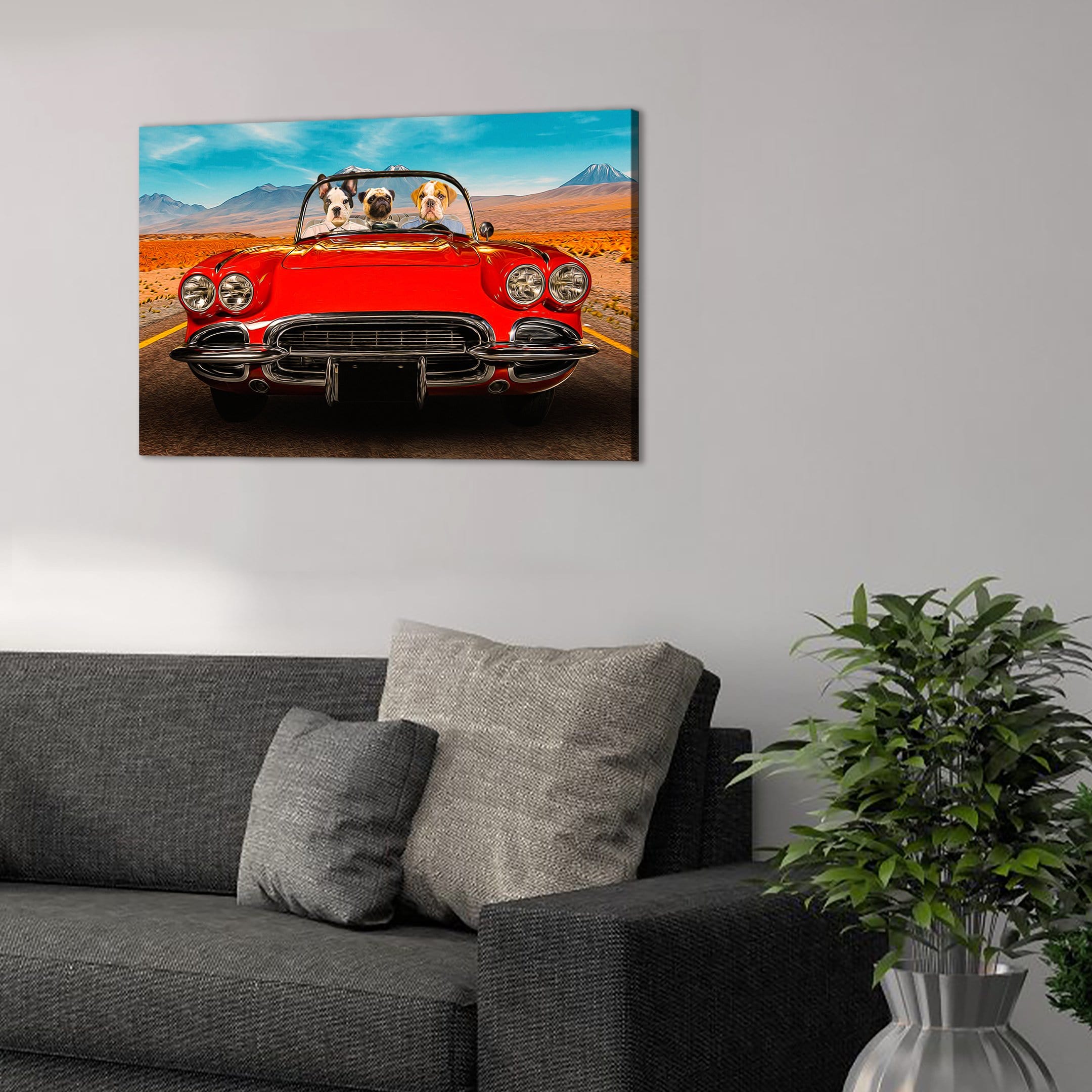 &#39;The Classic Paw-Vette&#39; Personalized 3 Pet Canvas