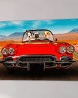 'The Classic Paw-Vette' Personalized 3 Pet Canvas