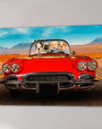 'The Classic Paw-Vette' Personalized 4 Pet Canvas