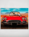 'The Classic Paw-Vette' Personalized 4 Pet Poster