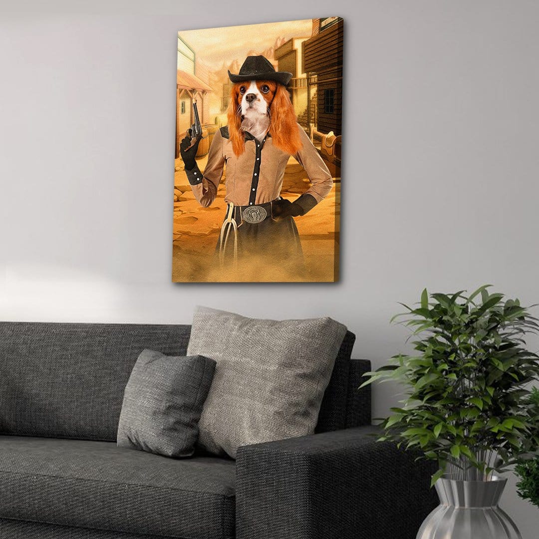 &#39;The Cowgirl&#39; Personalized Pet Canvas