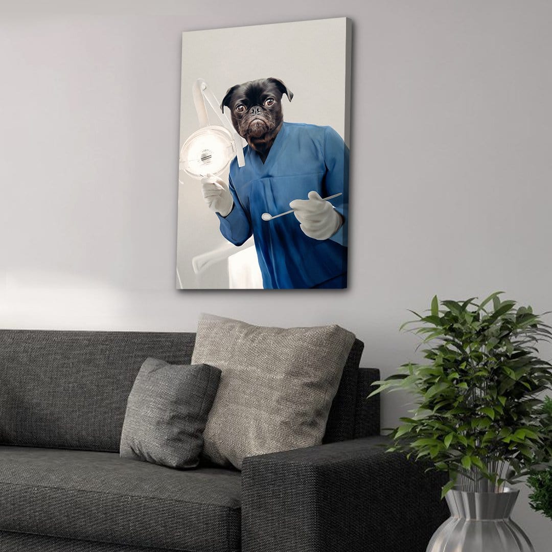 &#39;The Dentist&#39; Personalized Pet Canvas