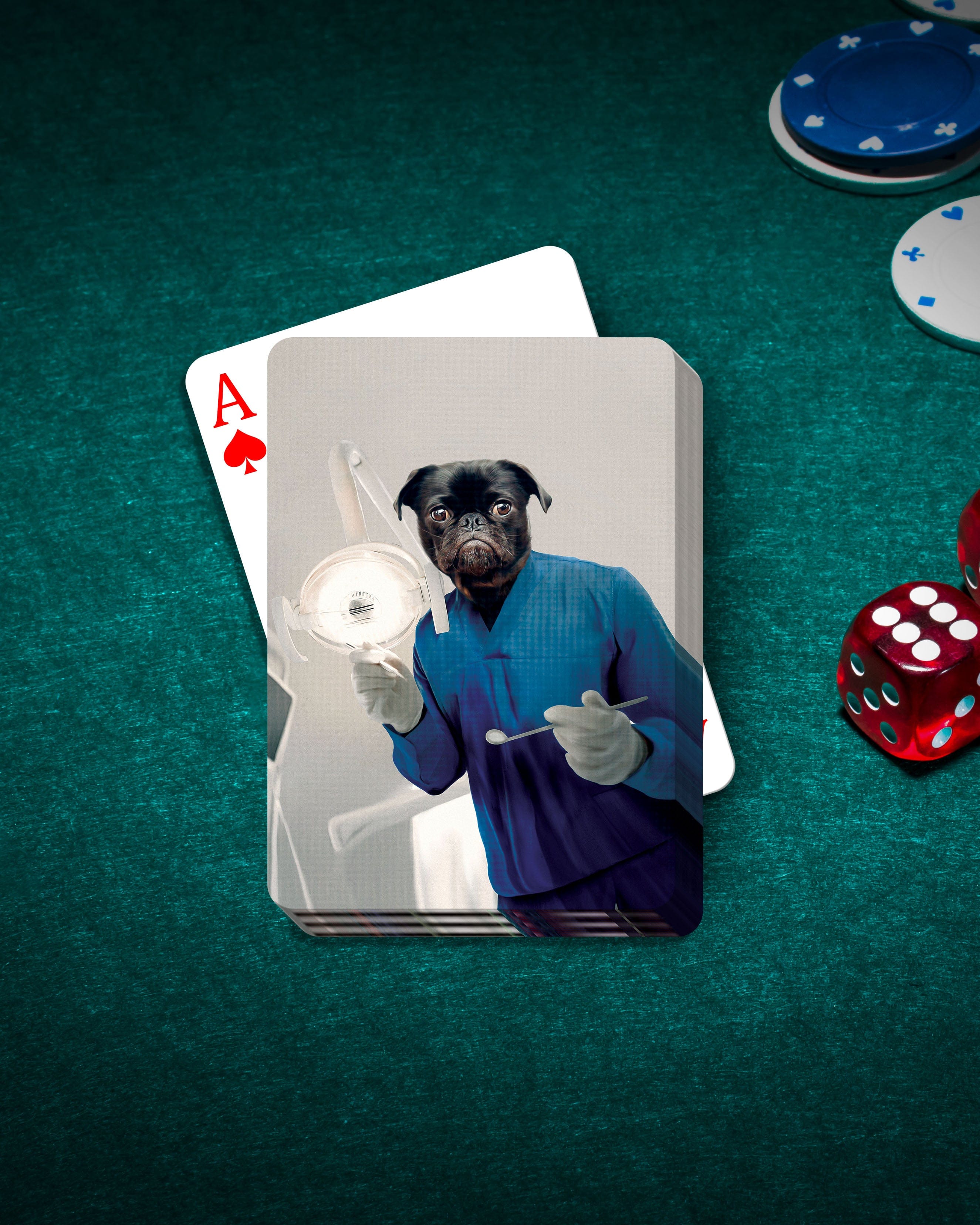 &#39;The Dentist&#39; Personalized Pet Playing Cards