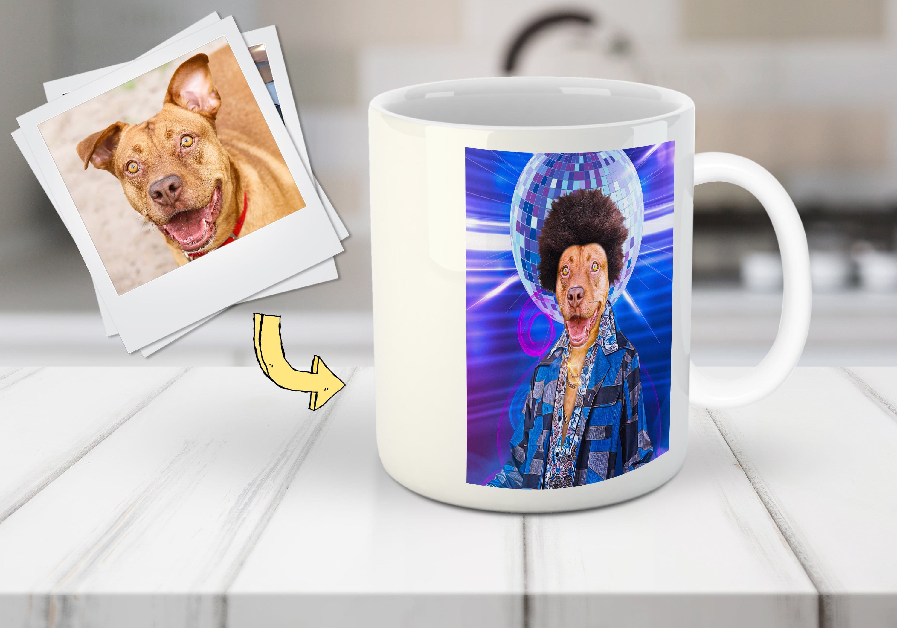 &#39;The Disco Doggo&#39; Personalized Pet Mug