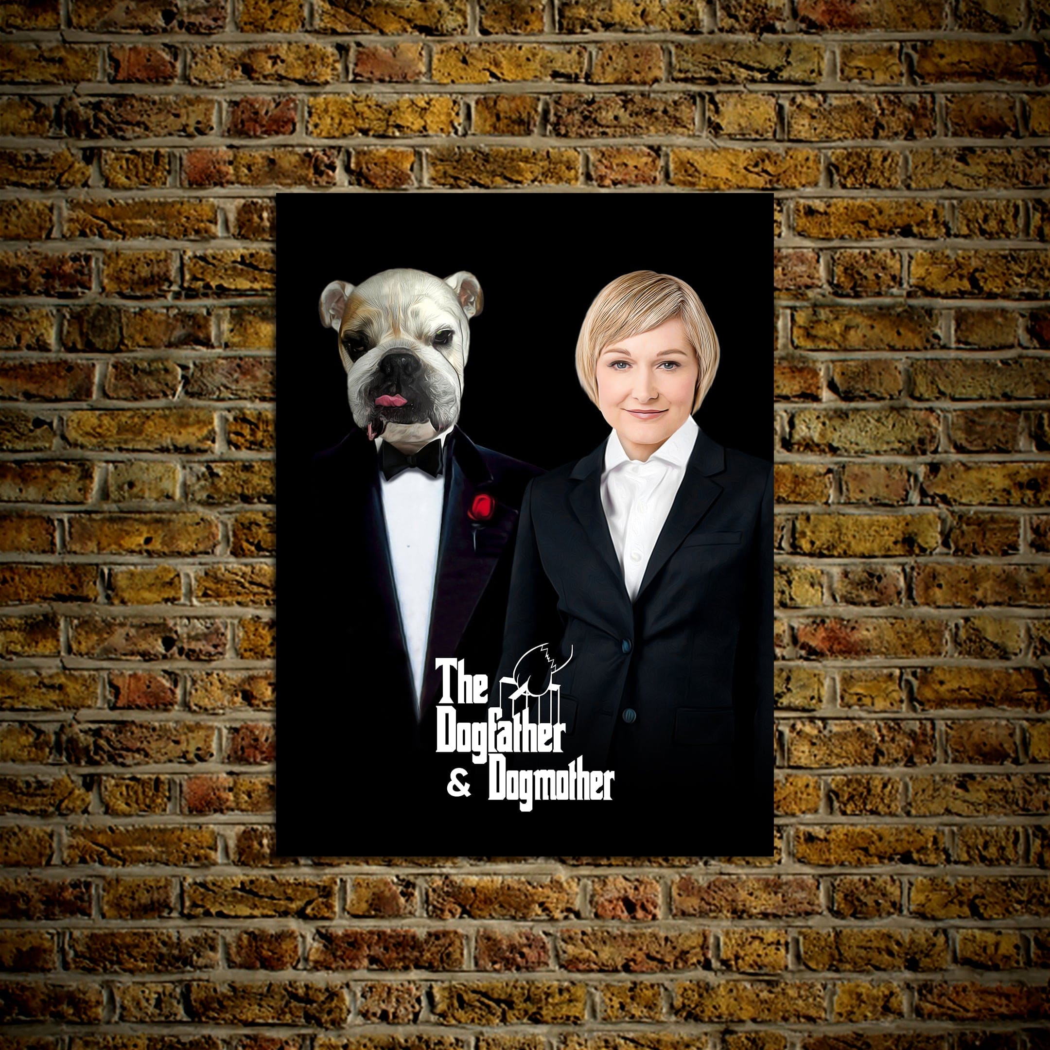 Póster personalizado de mascota/humano &#39;The Dogfather &amp;amp; Dogmother&#39;