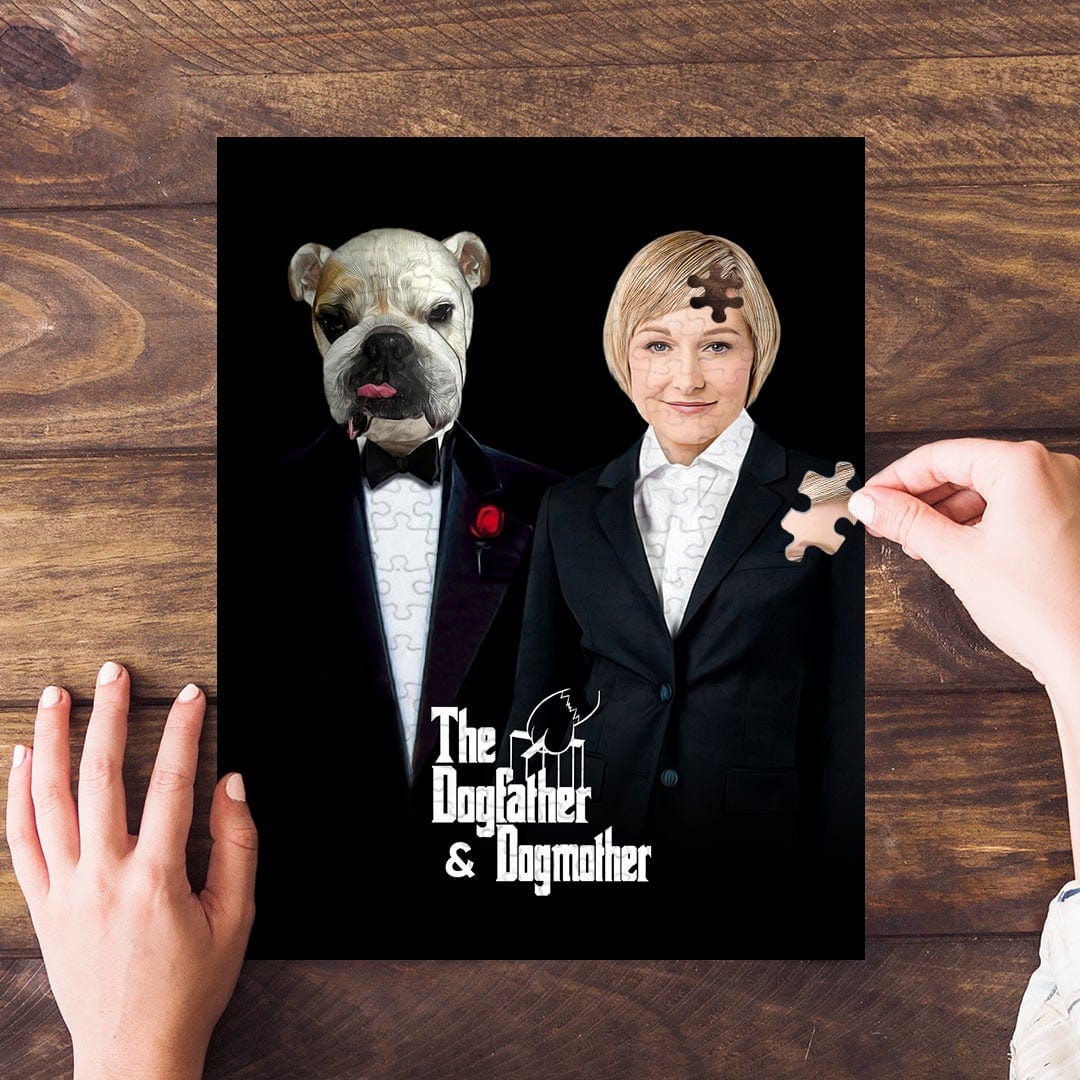 Rompecabezas personalizado de mascota/humano &#39;The Dogfather &amp;amp; Dogmother&#39;