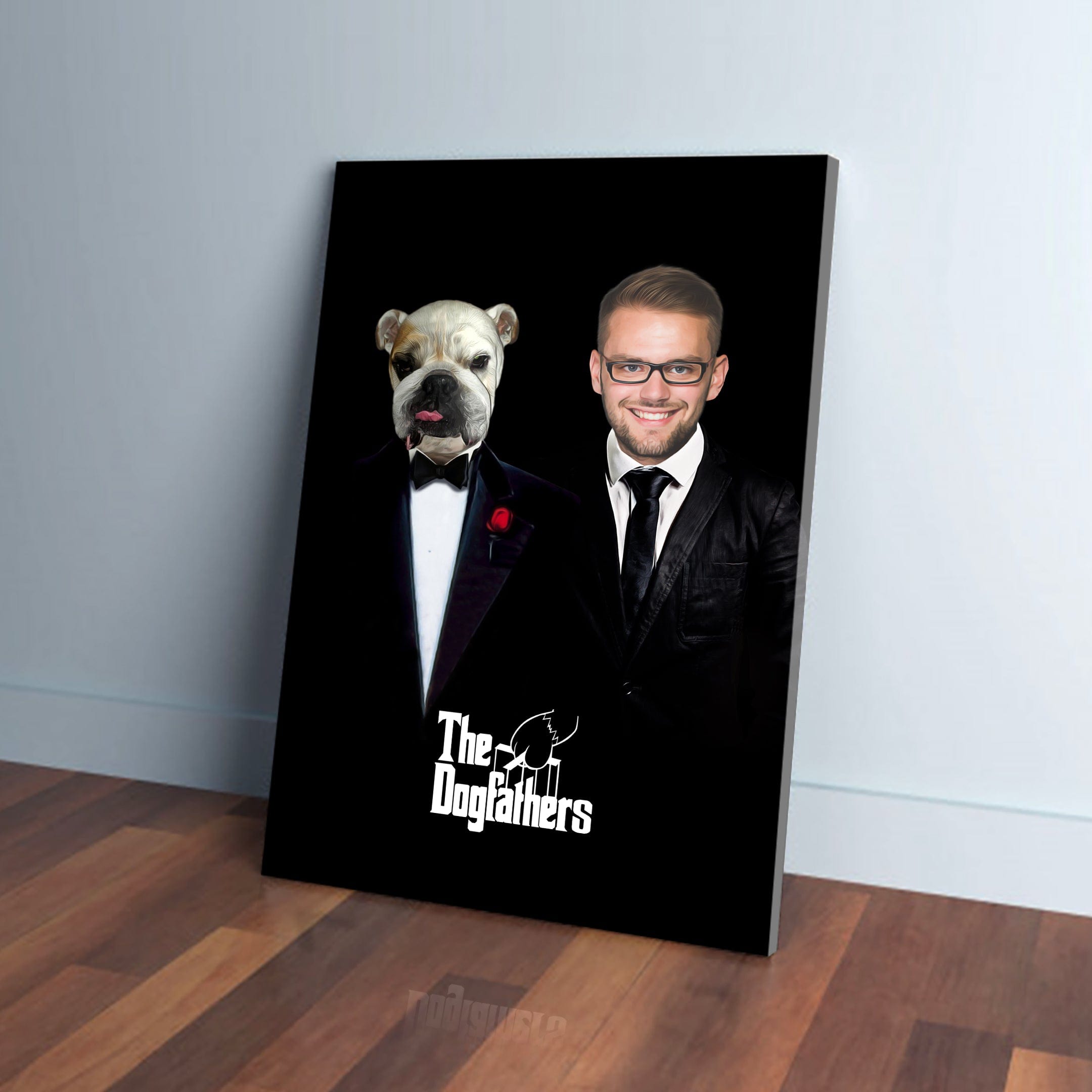 &#39;The Dogfathers&#39; Personalized Pet/Human Canvas