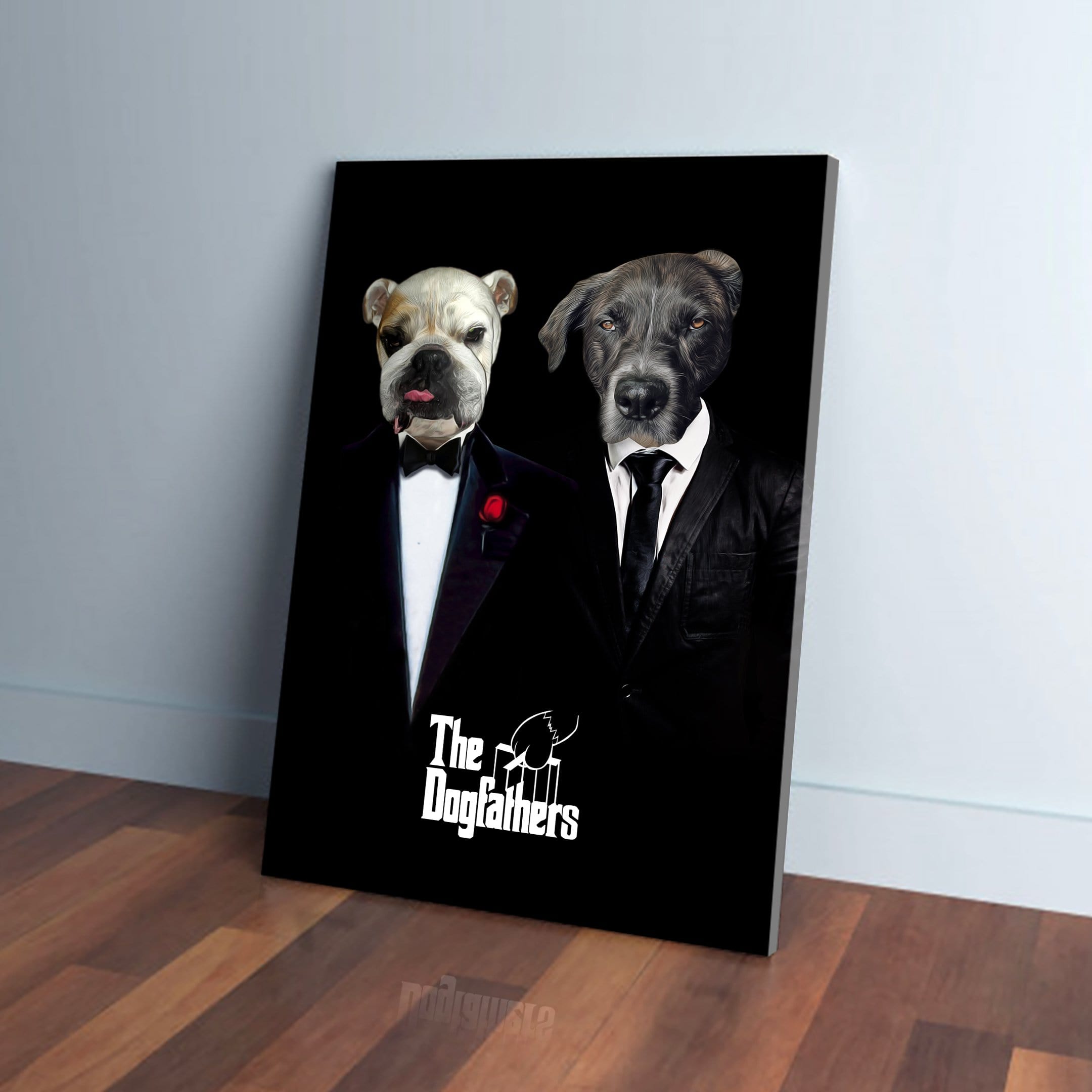 &#39;The Dogfathers&#39; Personalized 2 Pet Canvas