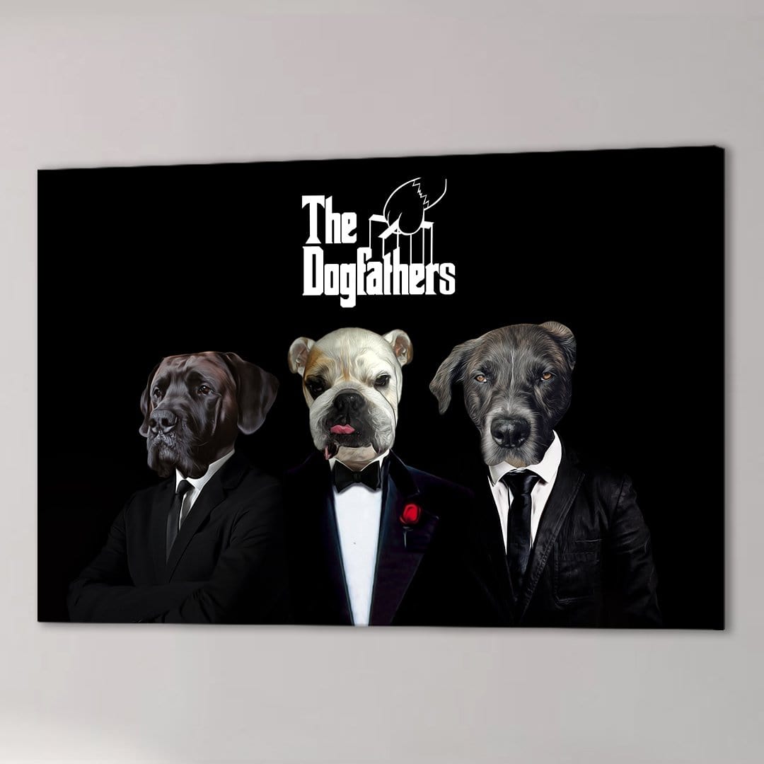 &#39;The Dogfathers&#39; Personalized 3 Pet Canvas