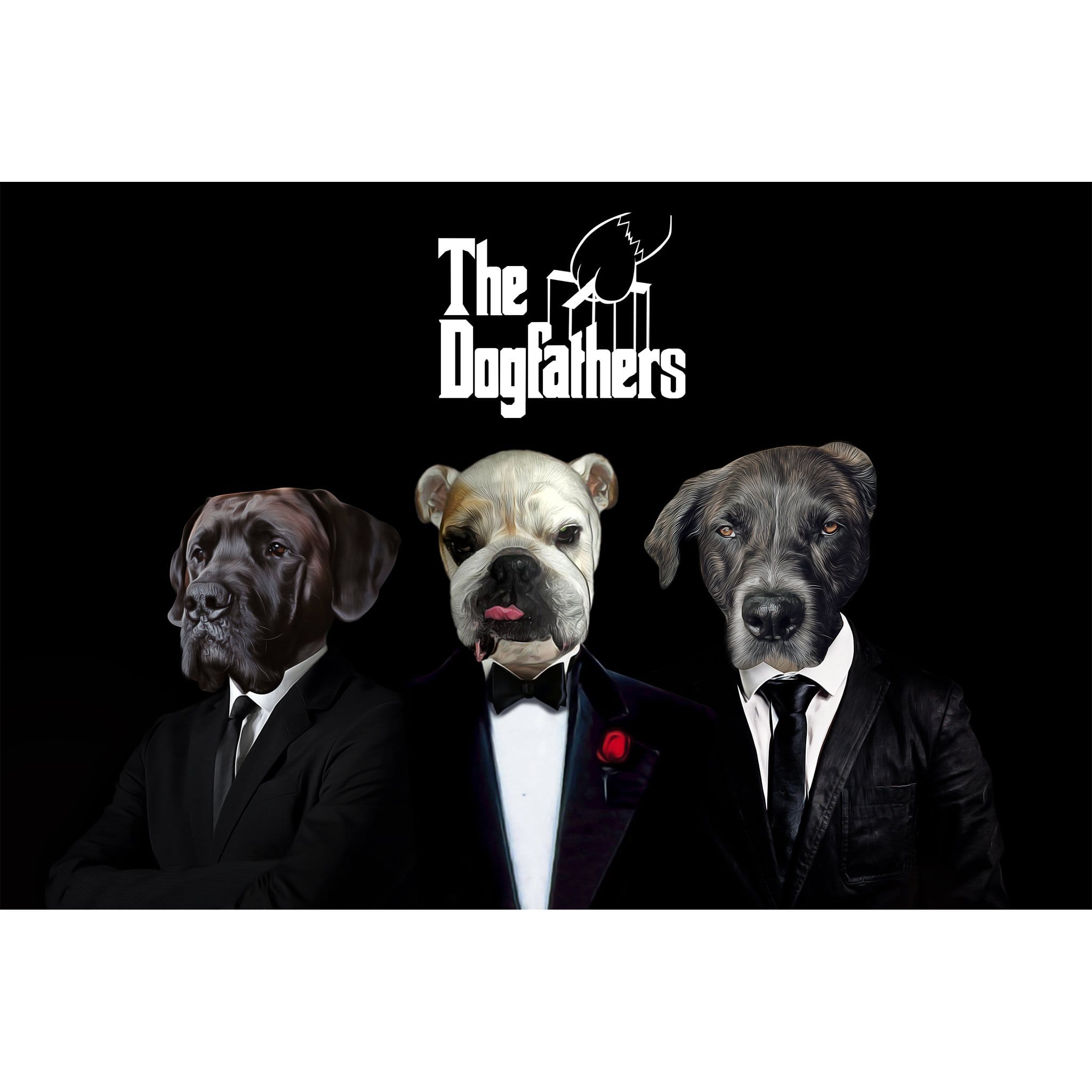 &#39;The Dogfathers&#39; 3 Pet Digital Portrait