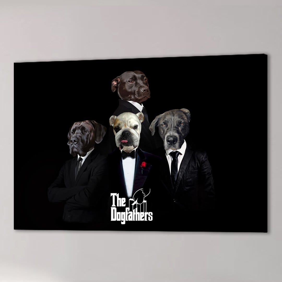 &#39;The Dogfathers&#39; Personalized 4 Pet Canvas