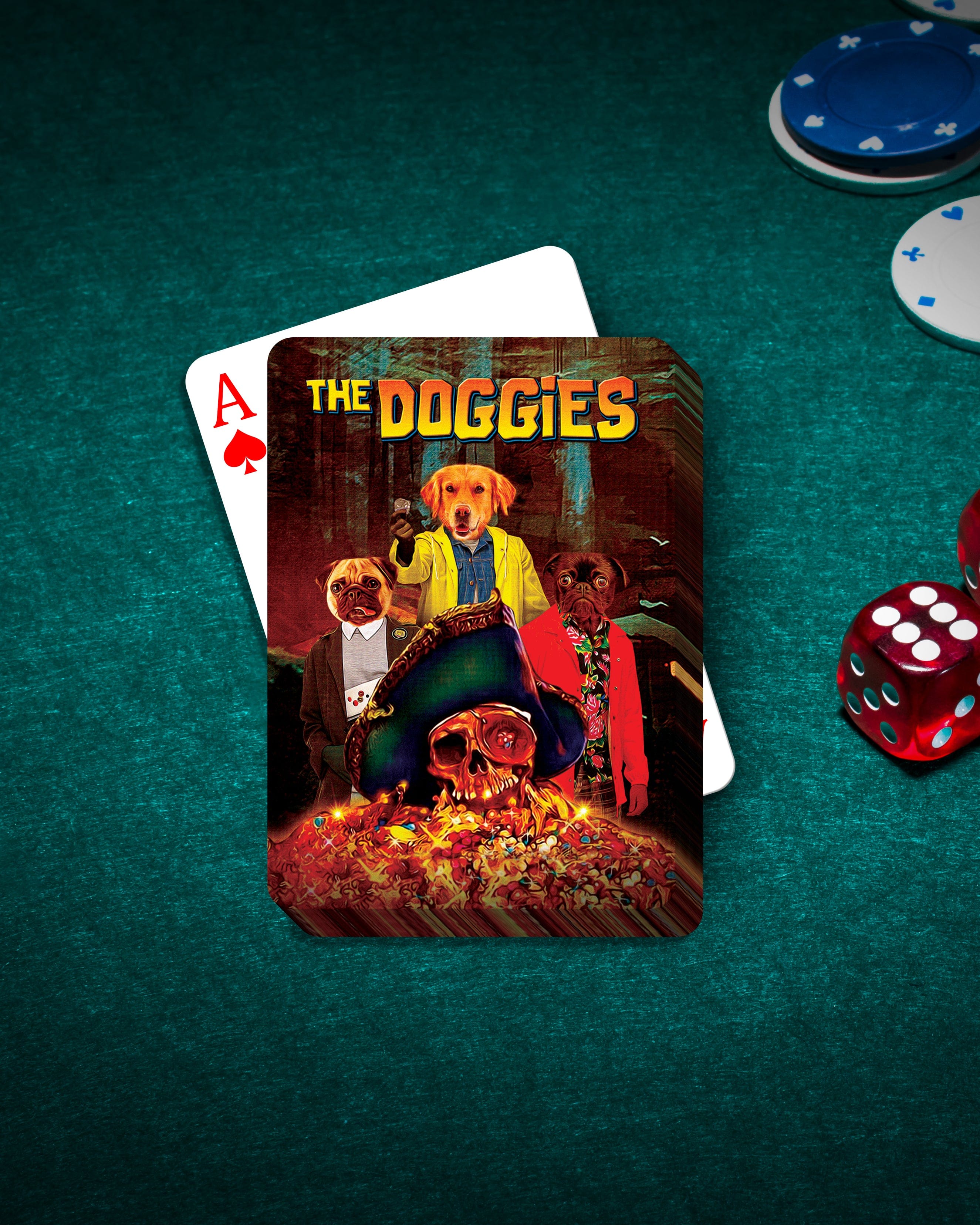 &#39;The Doggies&#39; Personalized 3 Pet Playing Cards