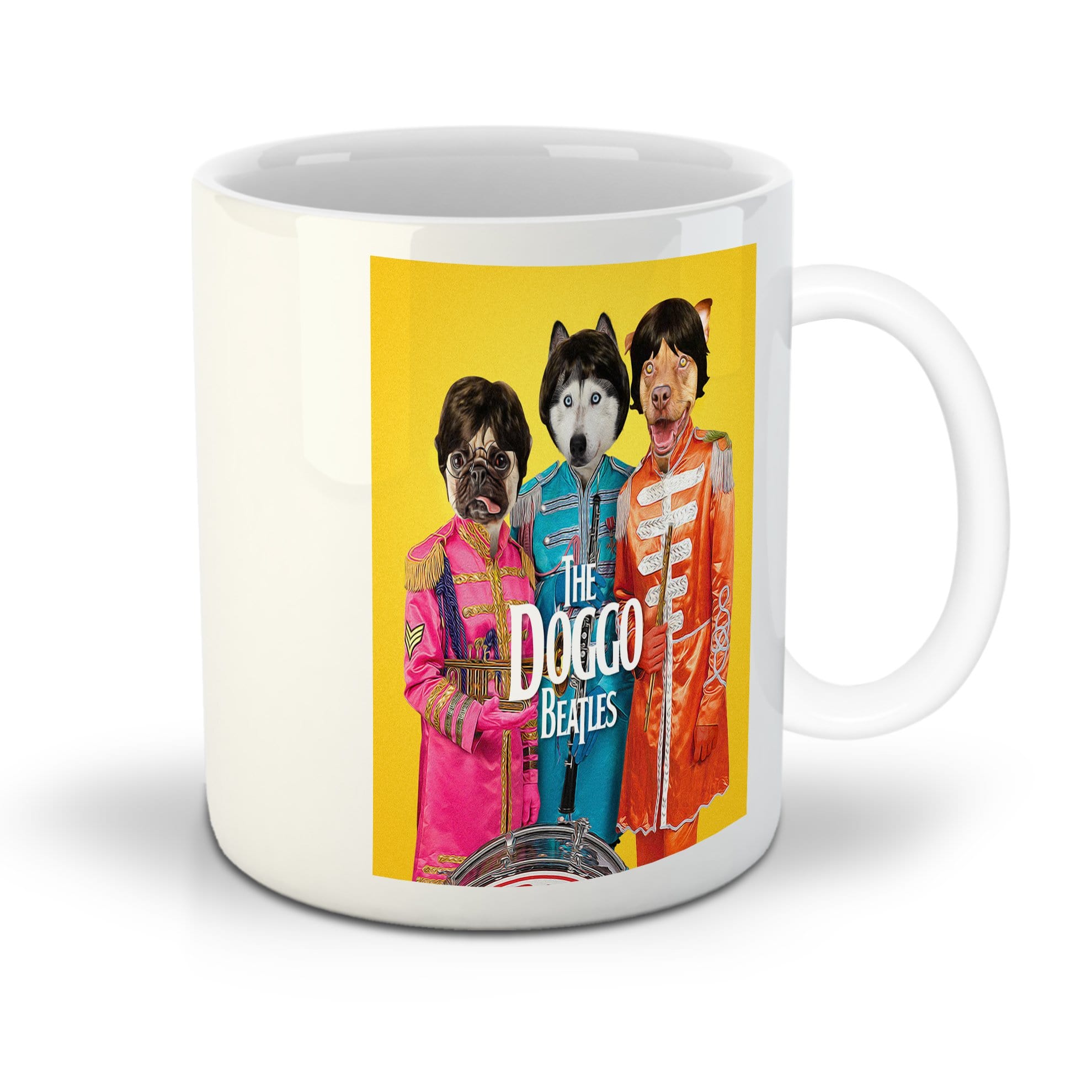 &#39;The Doggo Beatles&#39; Personalized 3 Pet Mug