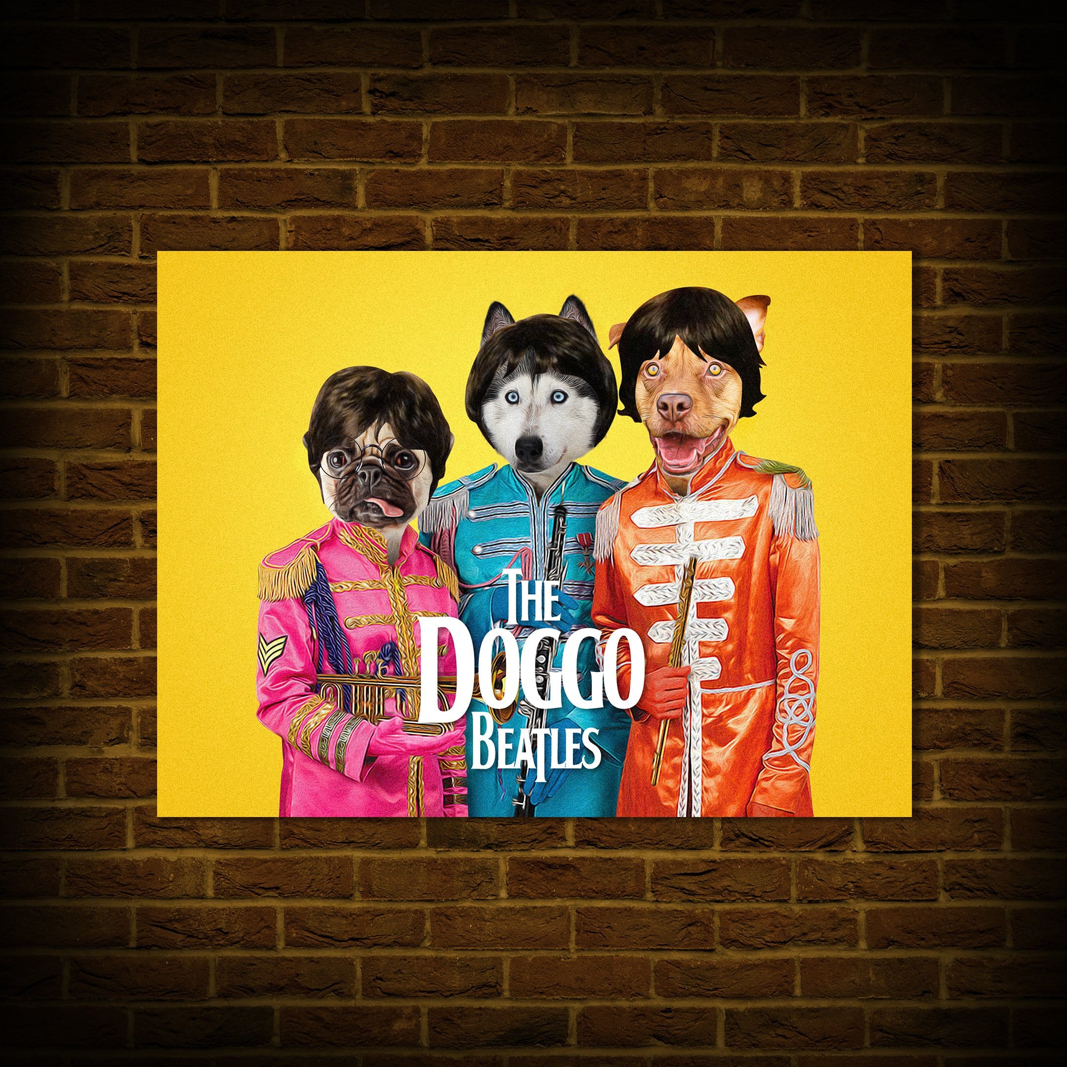 &#39;The Doggo Beatles&#39; Personalized 3 Pet Poster