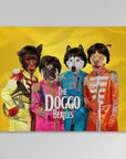 Manta personalizada para 4 mascotas 'The Doggo Beatles'