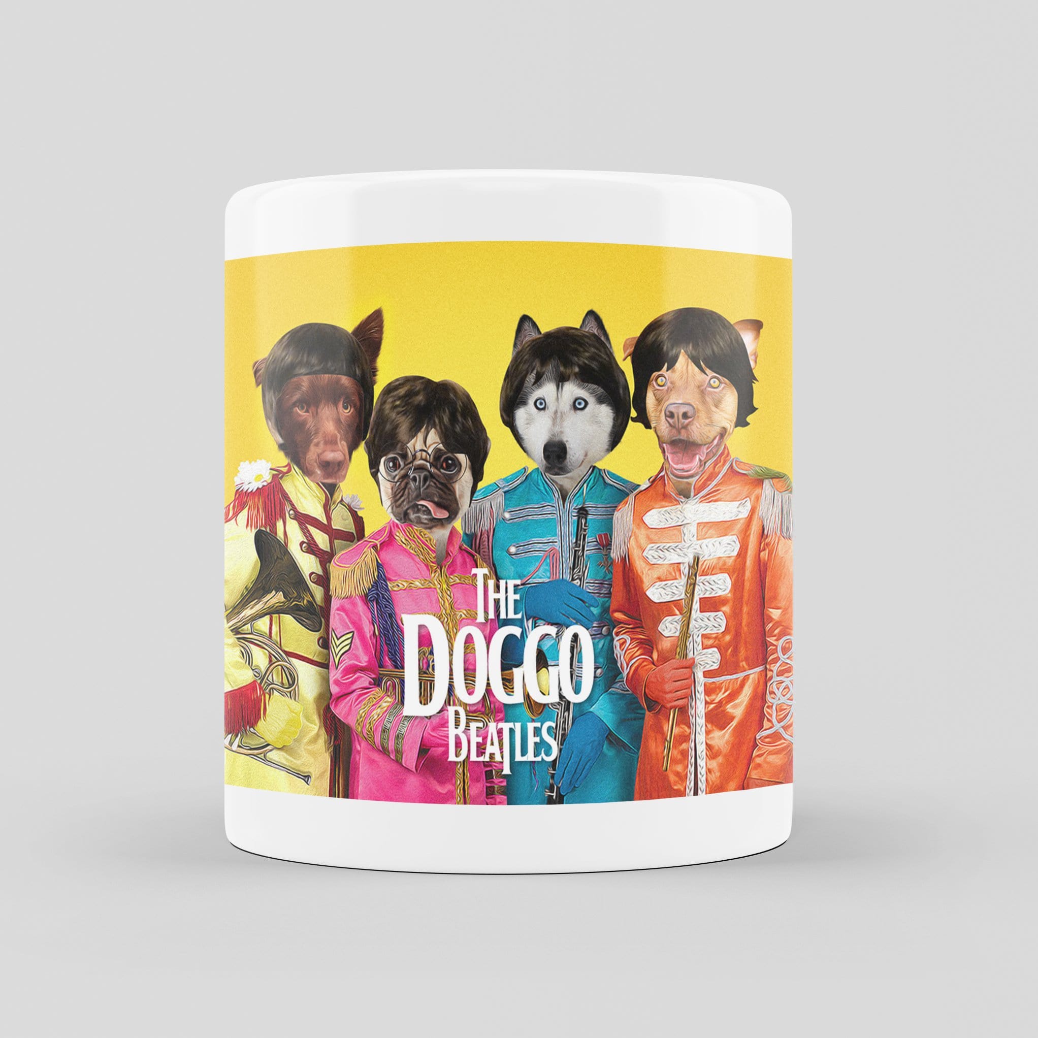 &#39;The Doggo Beatles&#39; Personalized 4 Pet Mug