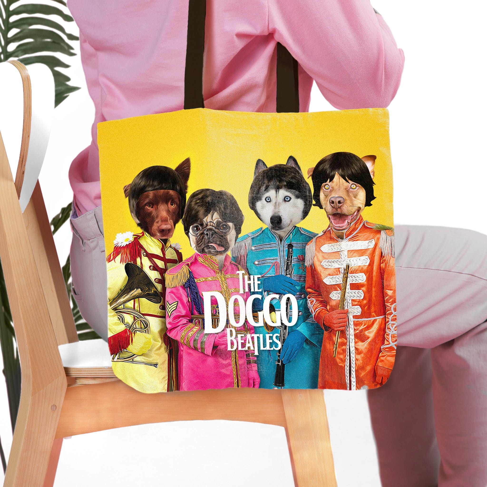 &#39;The Doggo Beatles&#39; Personalized 4 Pet Tote Bag
