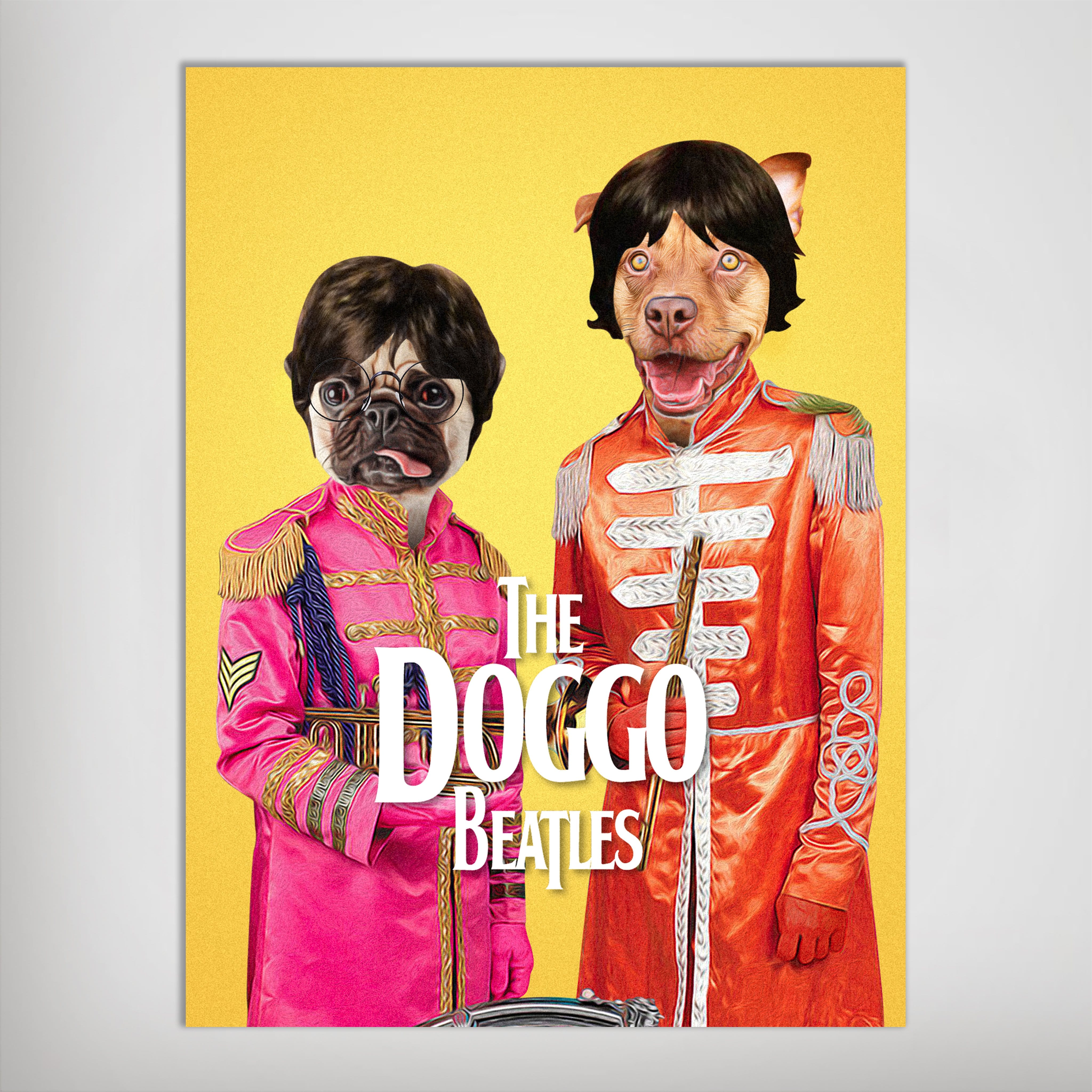 &#39;The Doggo Beatles&#39; Personalized 2 Pet Poster