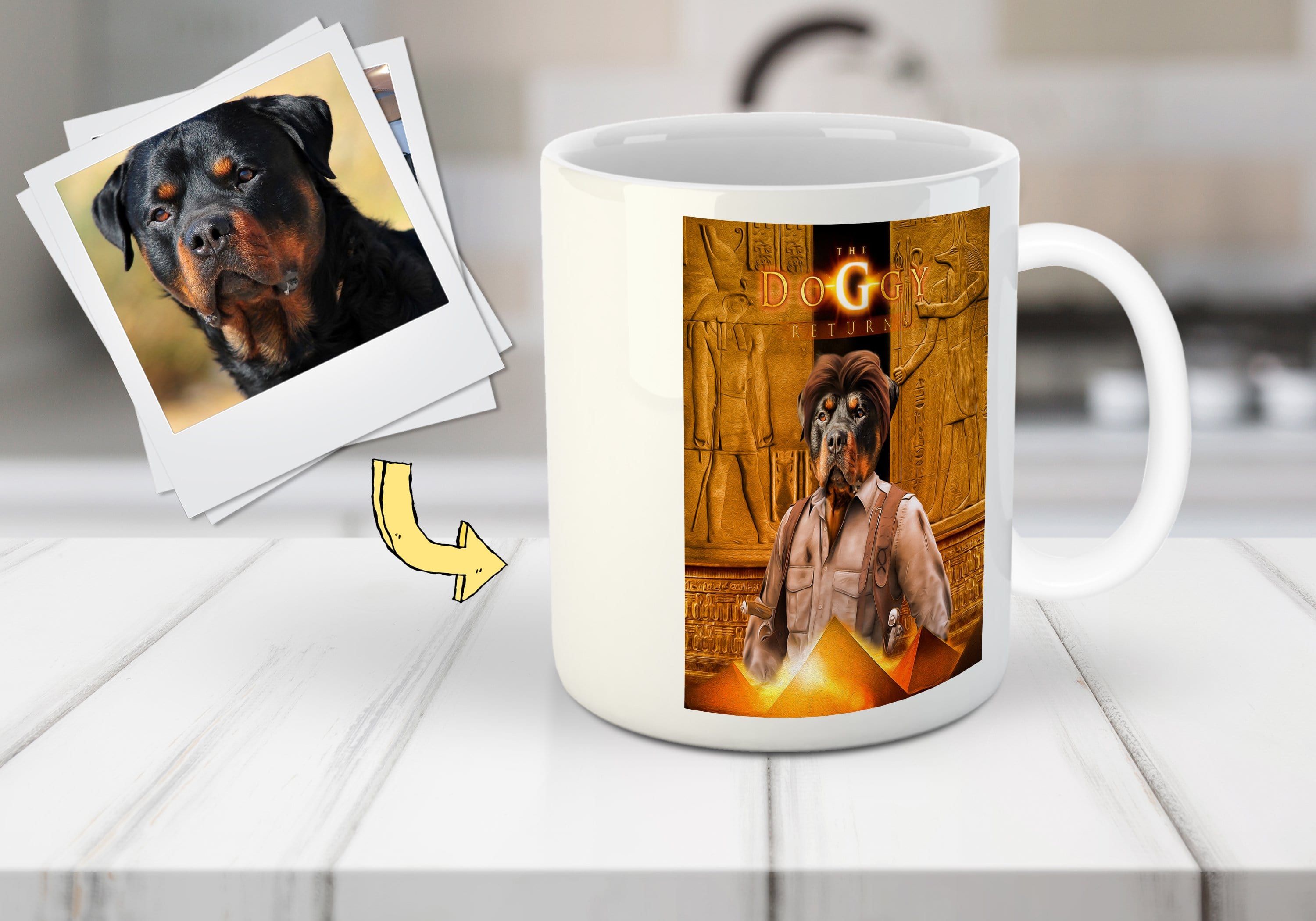 &#39;The Doggy Returns&#39; Personalized Pet Mug