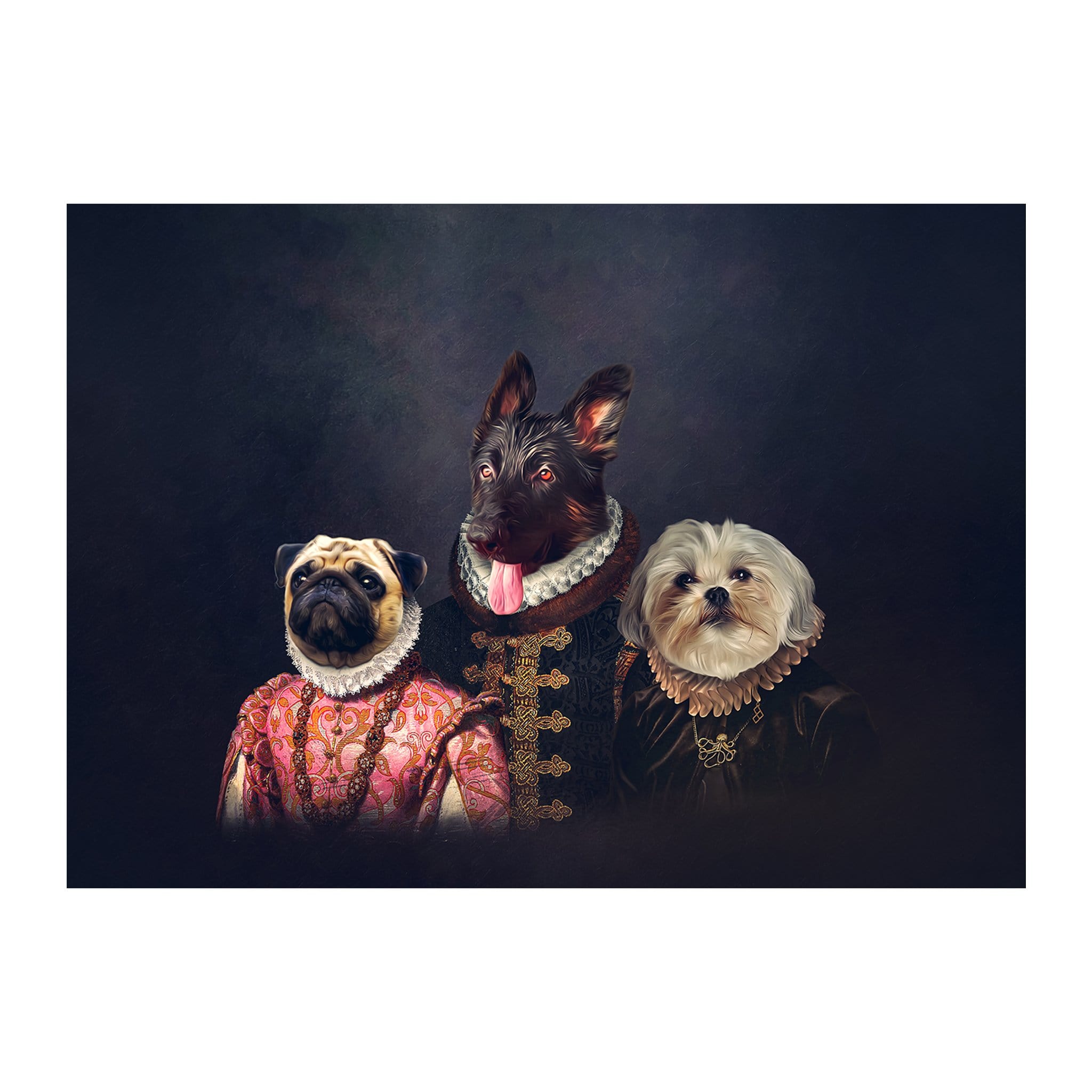 Retrato digital de 3 mascotas de &#39;La familia Duke&#39;