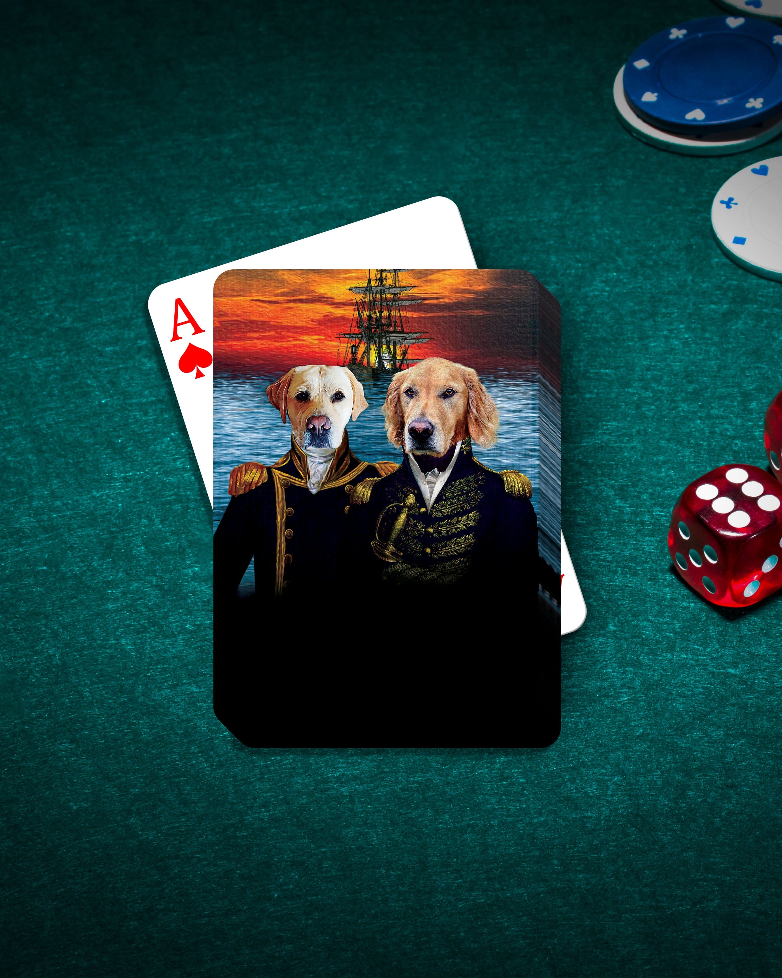 &#39;The Explorers&#39; Personalized 2 Pet Playing Cards