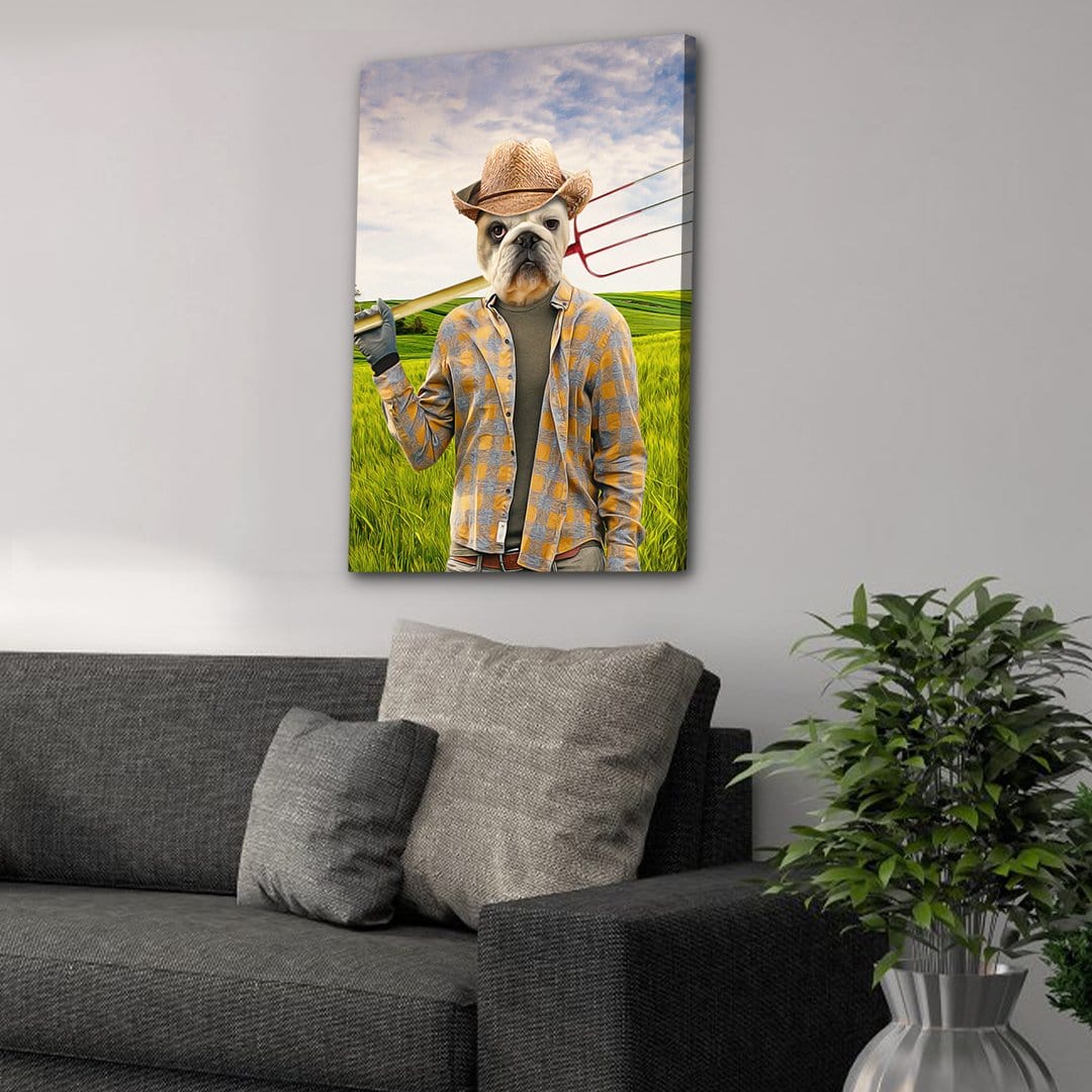 &#39;The Farmer&#39; Personalized Pet Canvas