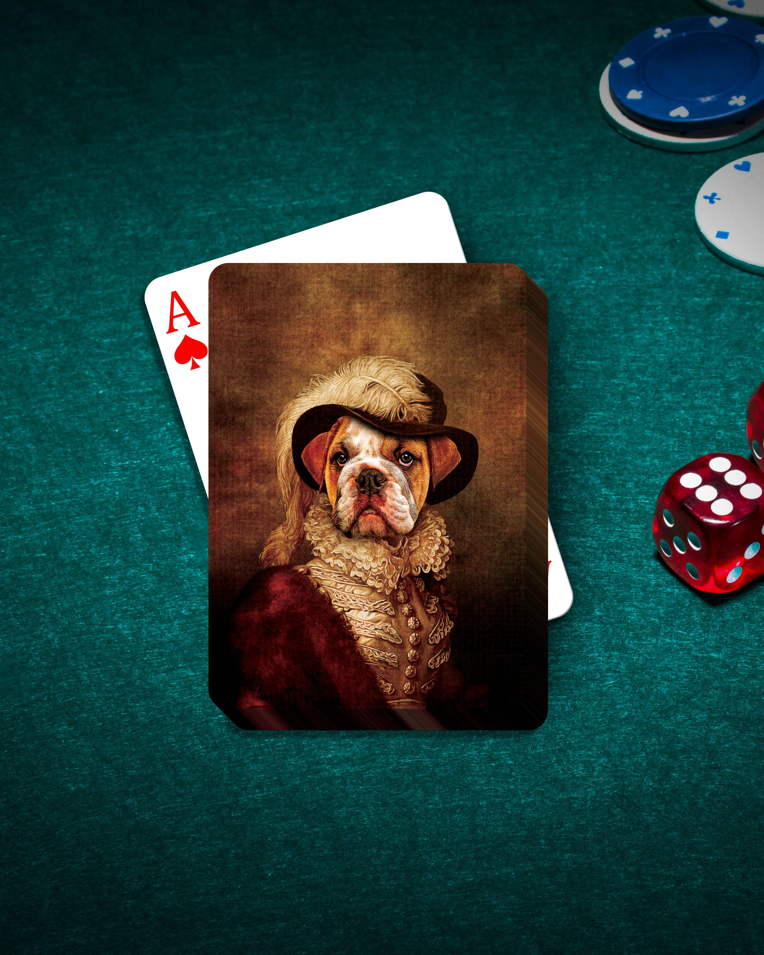 &#39;The Feathered Dame&#39; Personalized Pet Playing Cards