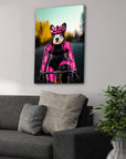 'The Female Cyclist' Personalized Pet Canvas