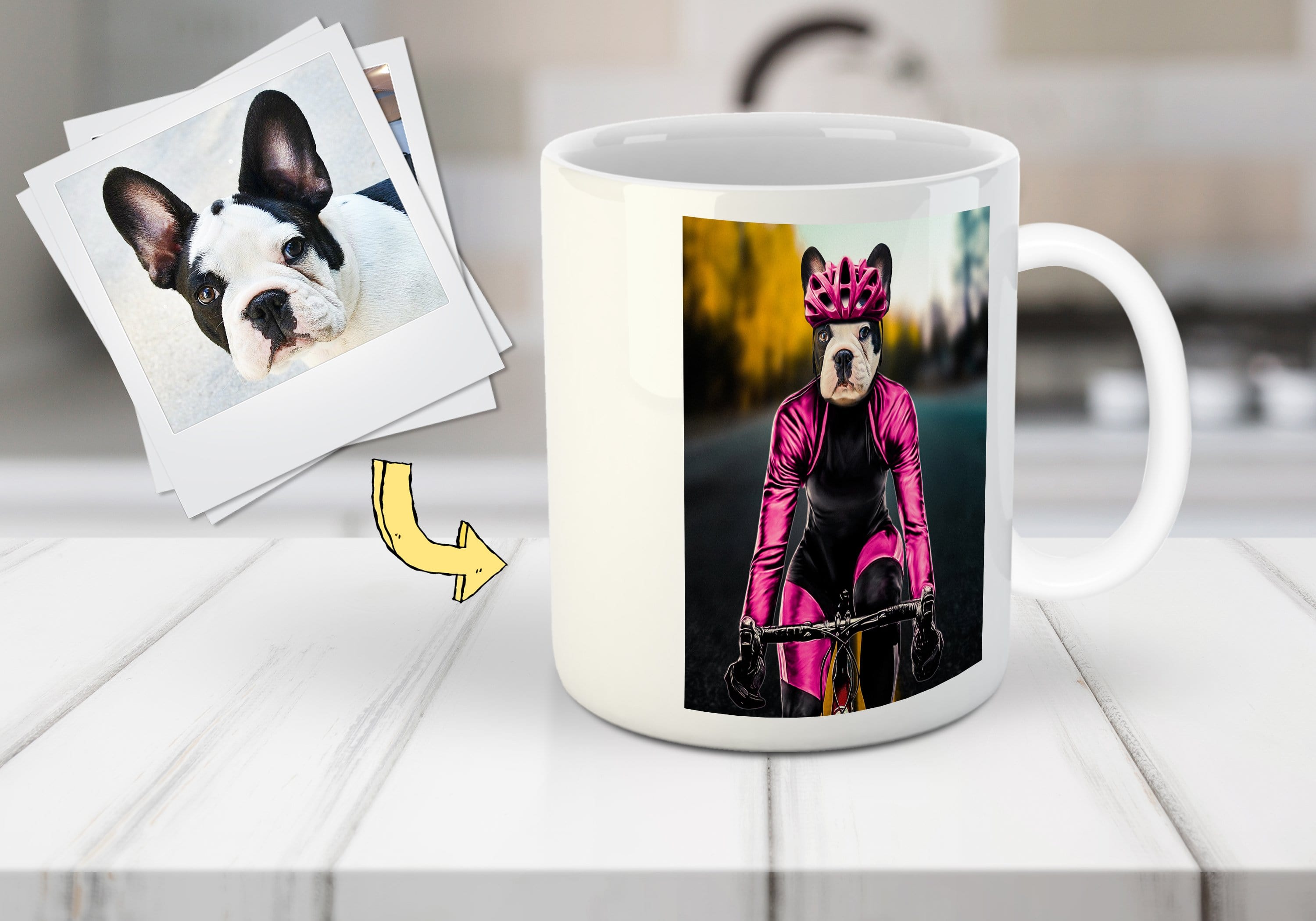 'The Female Cyclist' Personalized Pet Mug