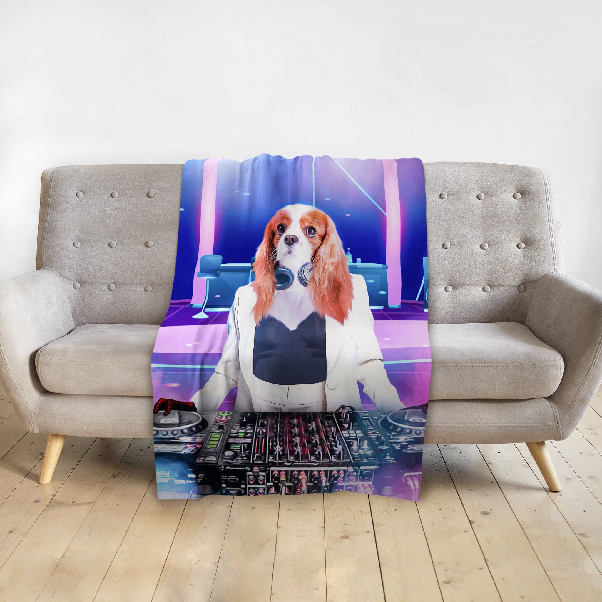 &#39;The Female DJ&#39; Personalized Pet Blanket