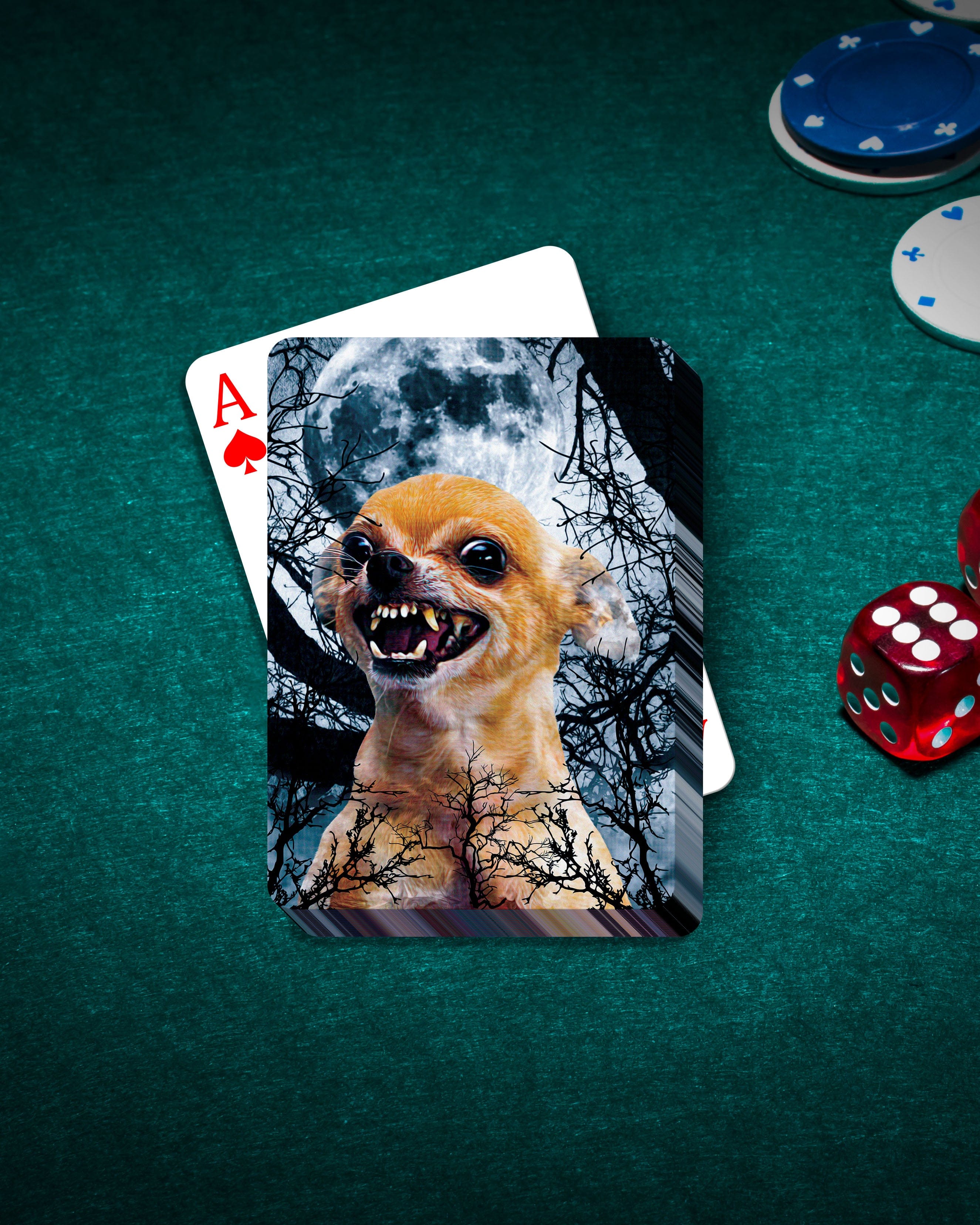 &#39;The Fierce Wolf&#39; Personalized Pet Playing Cards