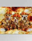 'The Firefighters' Personalized 3 Pet Blanket